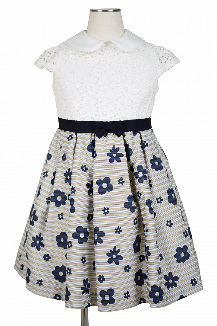 デイジープリントネイビーワンピースセット