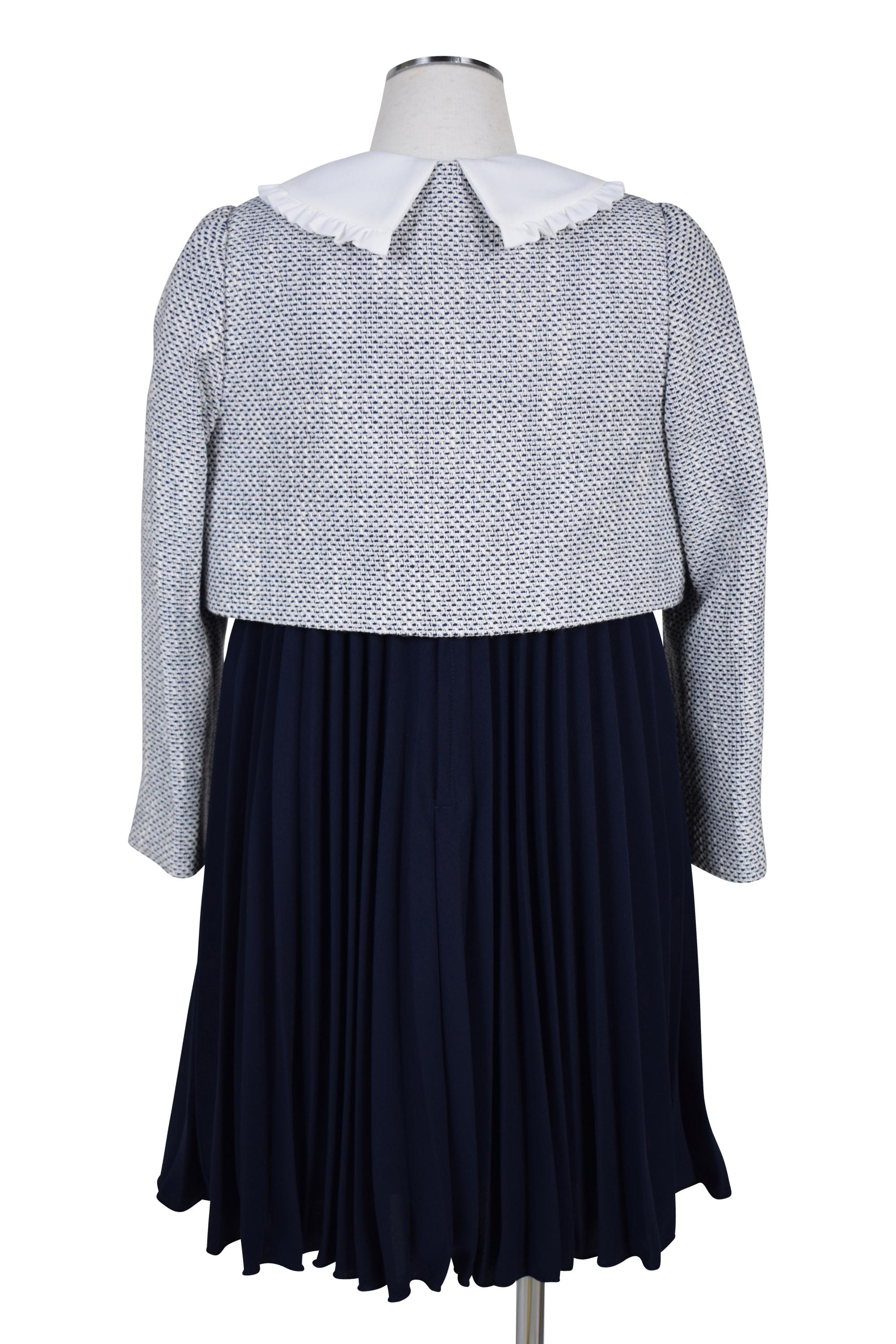 プリーツ可憐ネイビーワンピースセット