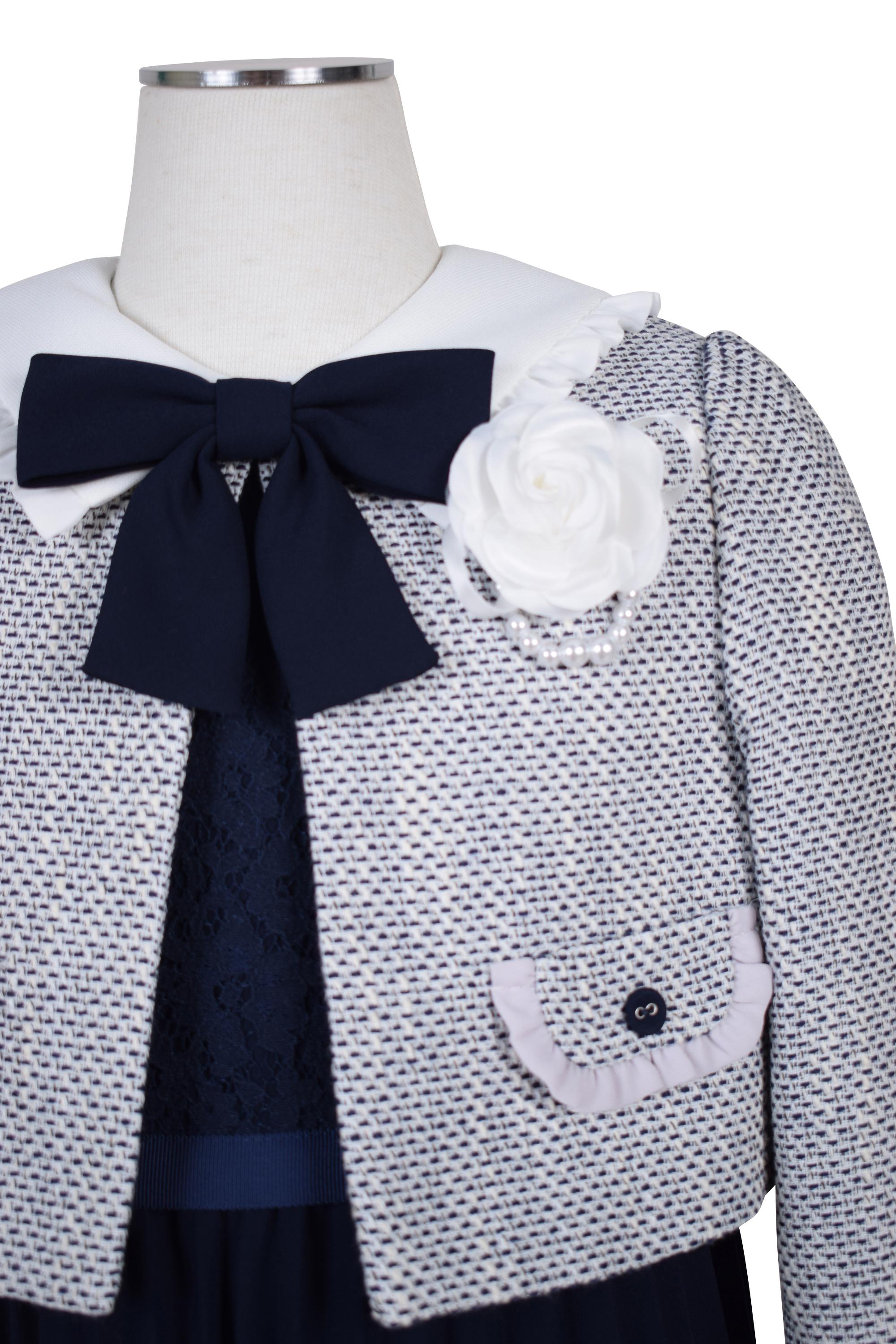 プリーツ可憐ネイビーワンピースセット