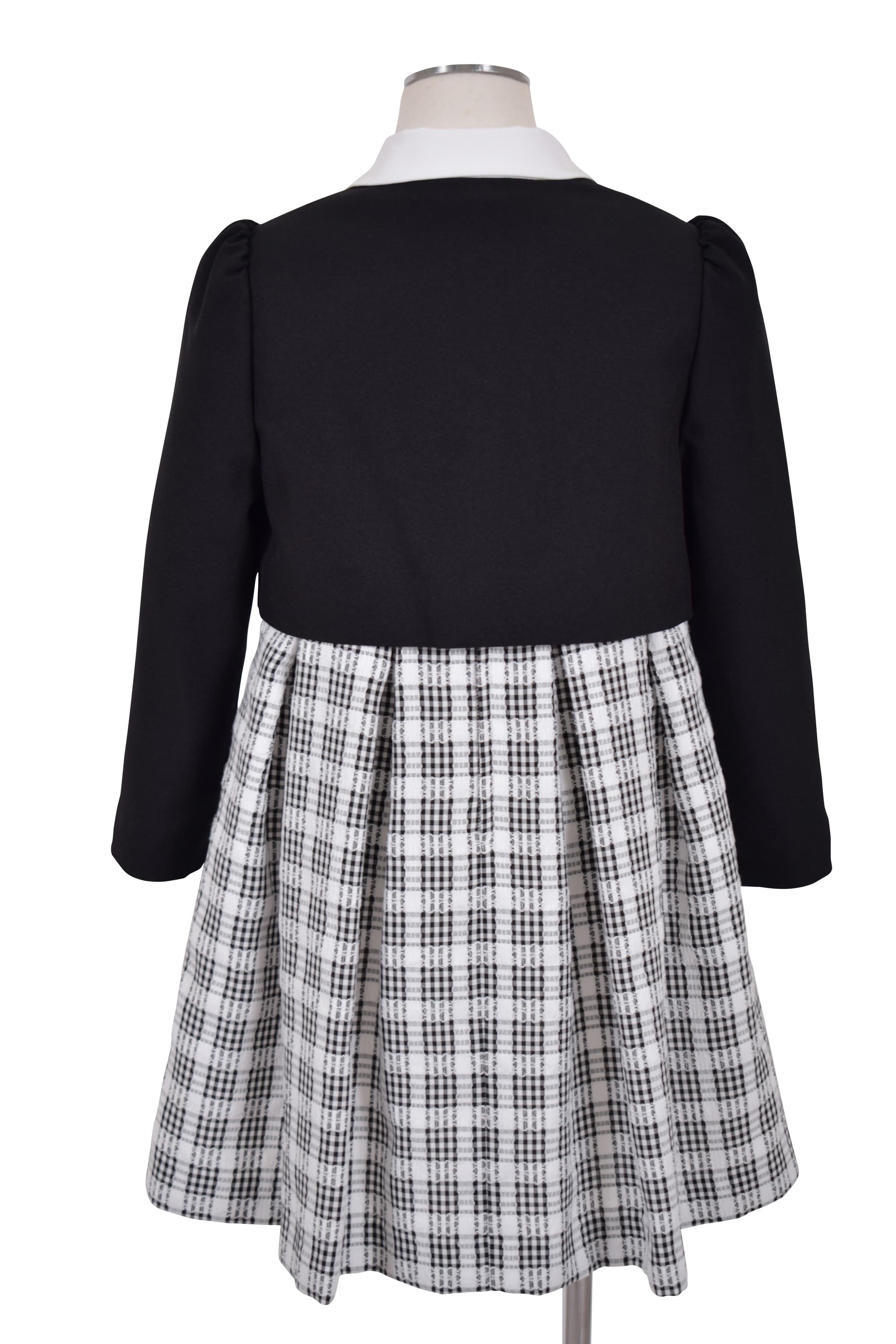 チェック柄ブラック×ホワイトワンピースセット