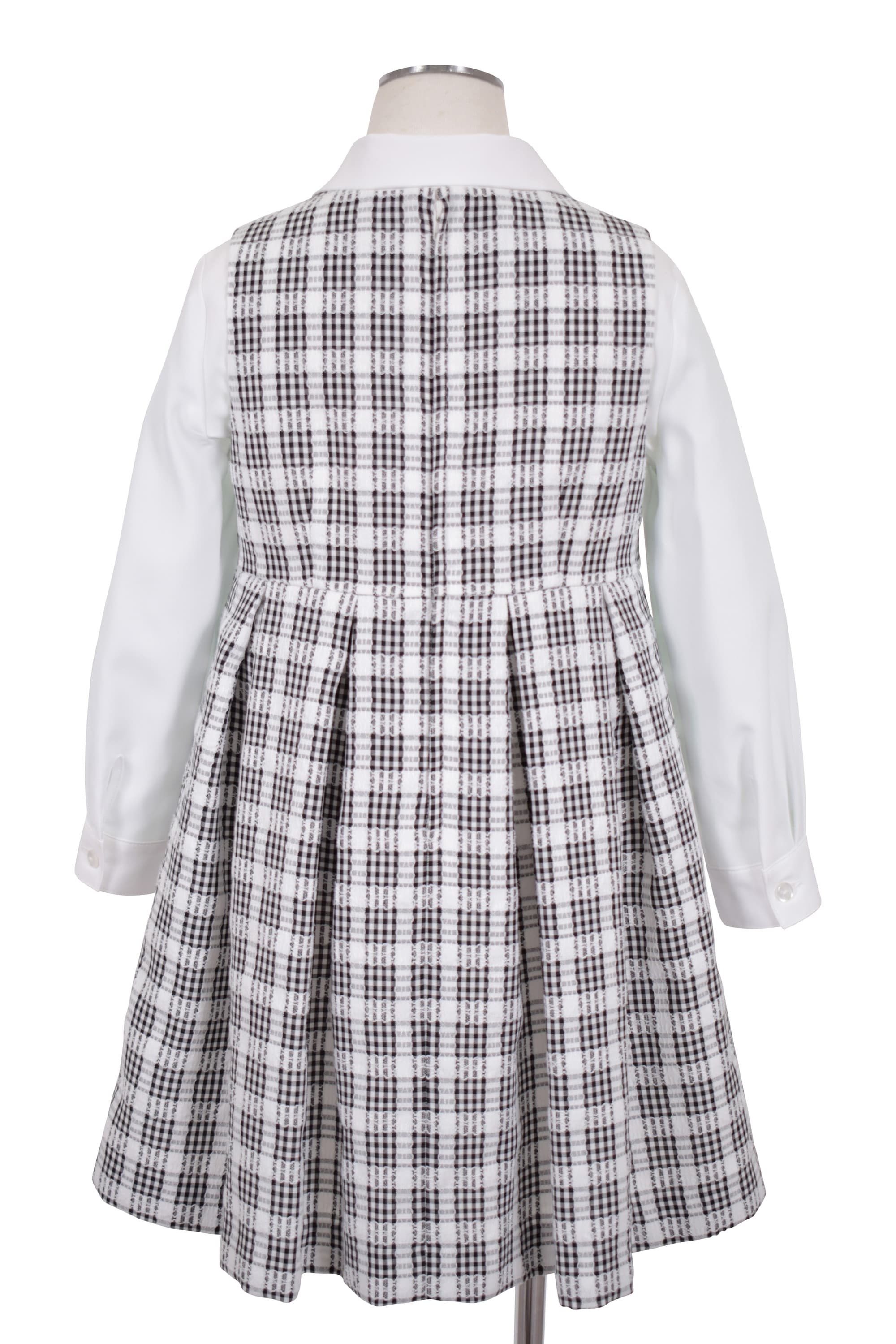 チェック柄ブラック×ホワイトワンピースセット