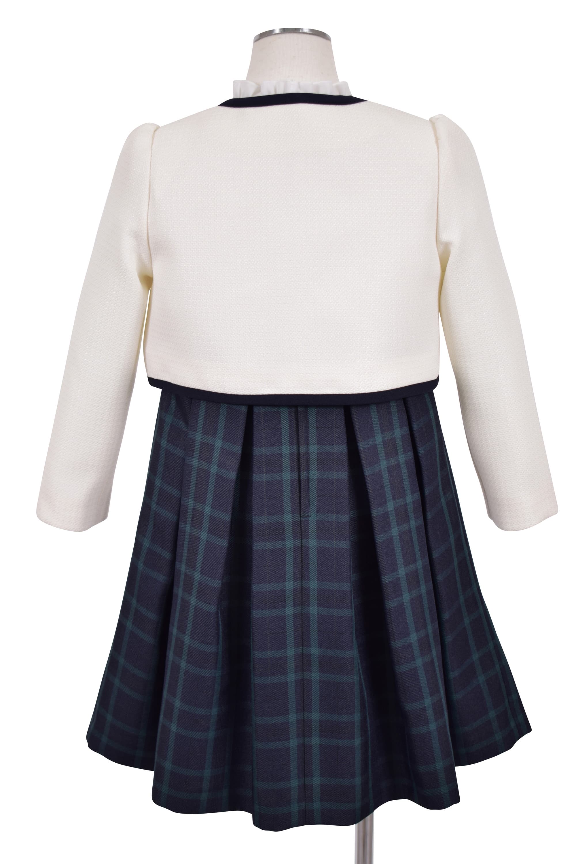 ブラックウォッチ柄×ホワイトワンピースセット