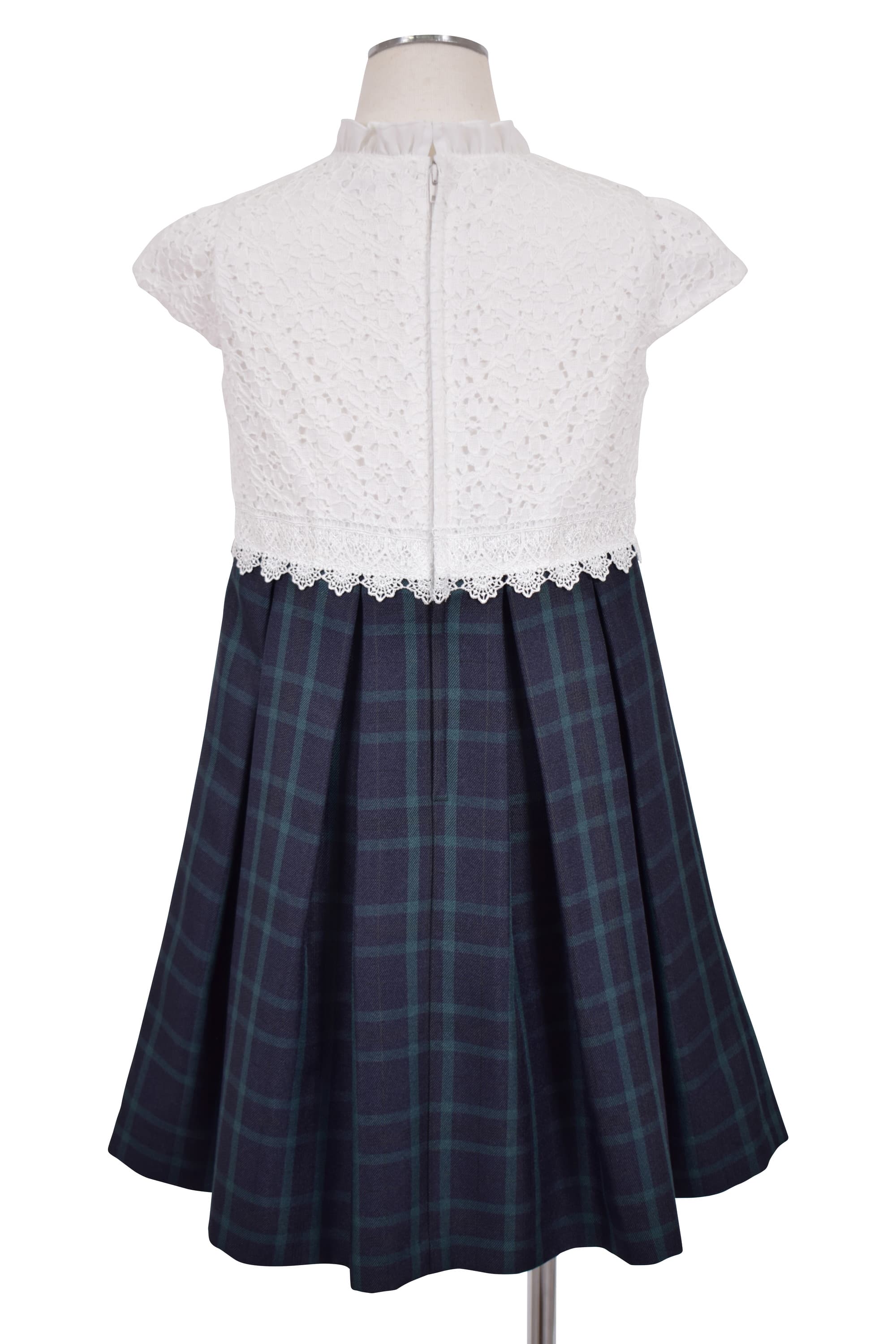 ブラックウォッチ柄×ホワイトワンピースセット