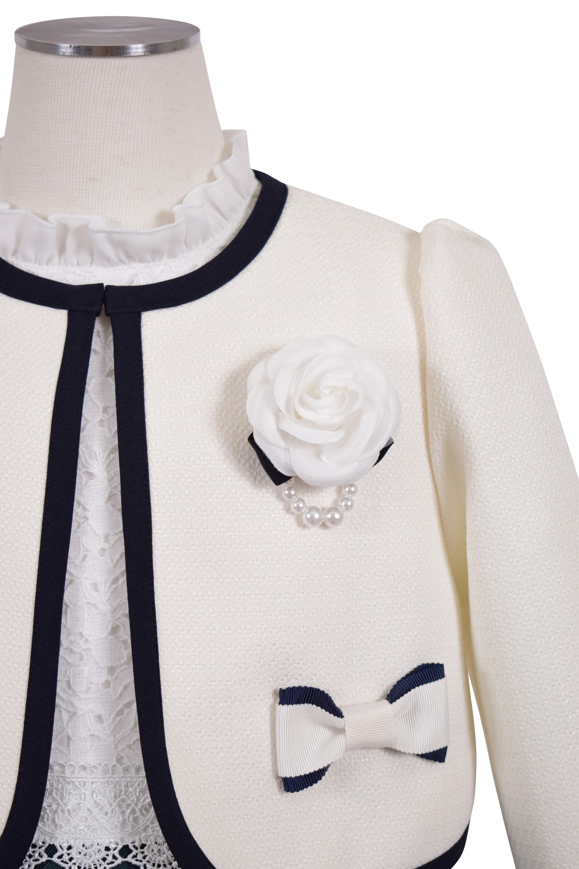 ブラックウォッチ柄×ホワイトワンピースセット