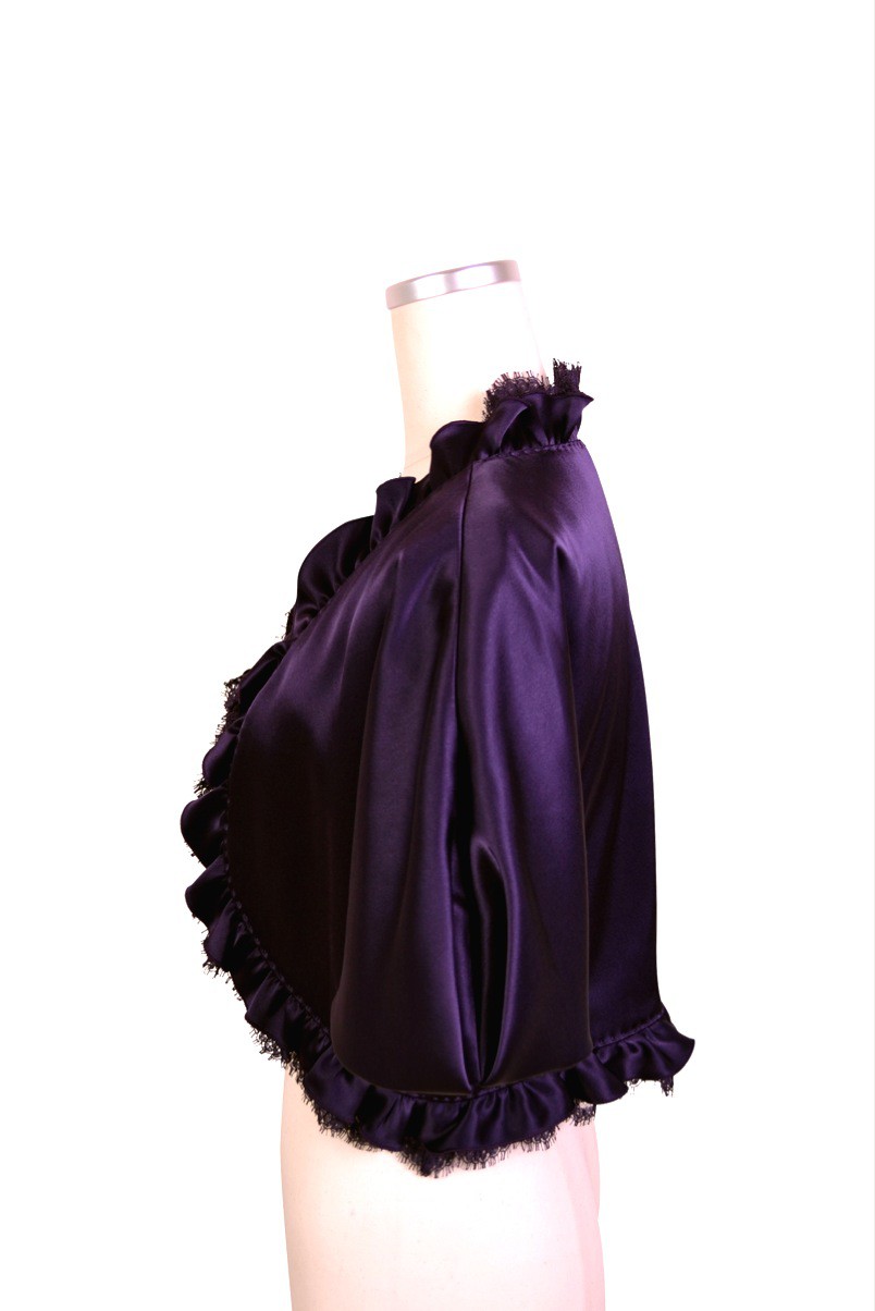パフスリーブパープルボレロ