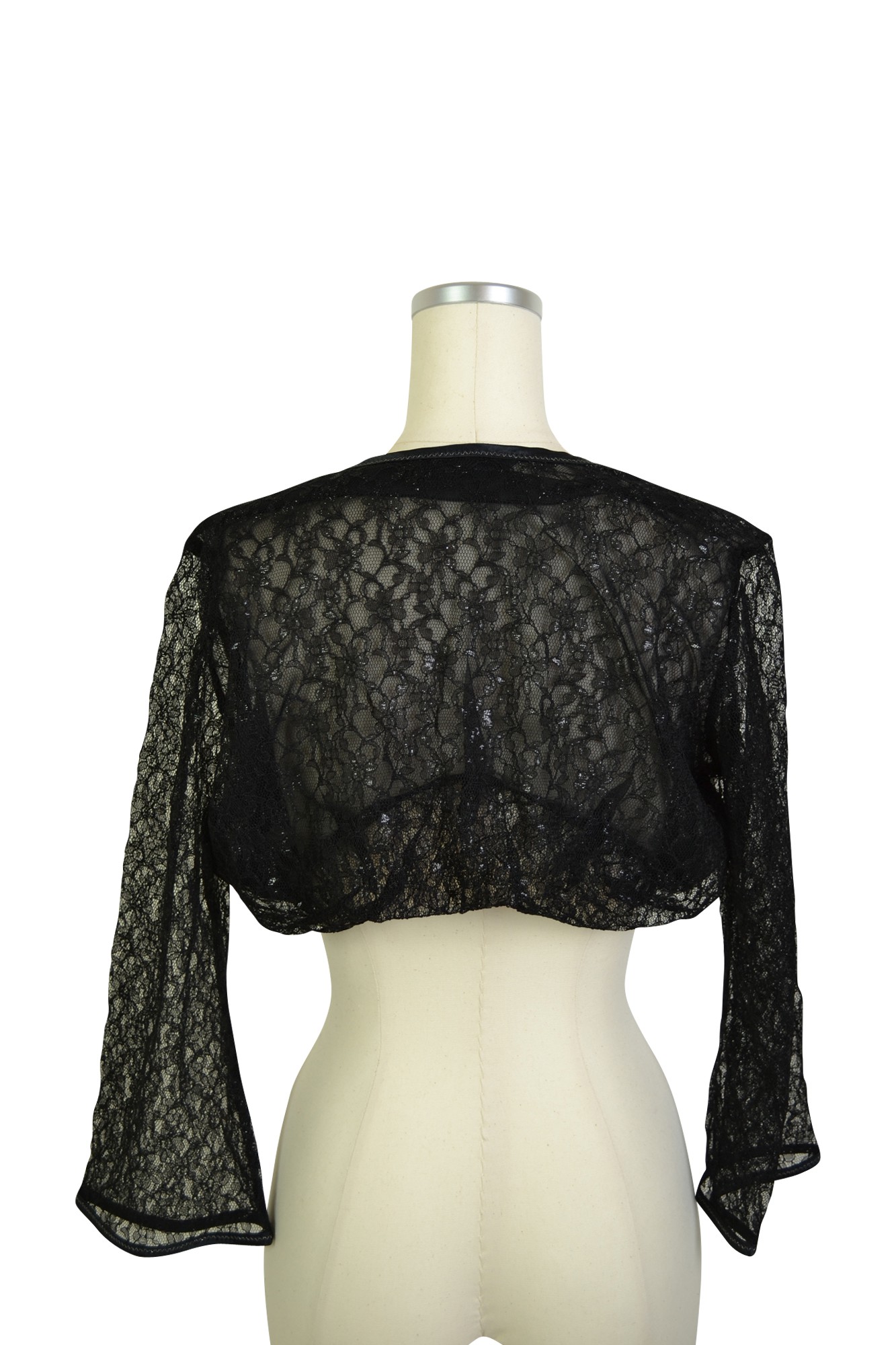 ブラックレースロングボレロ