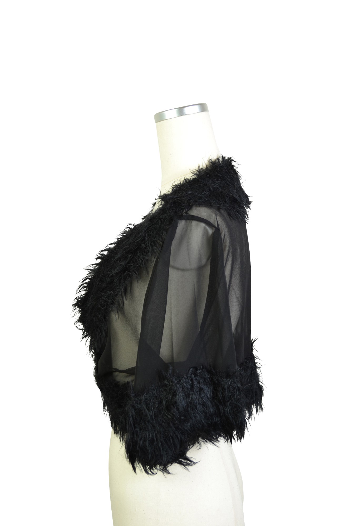 5分そでシースルーブラックボレロ