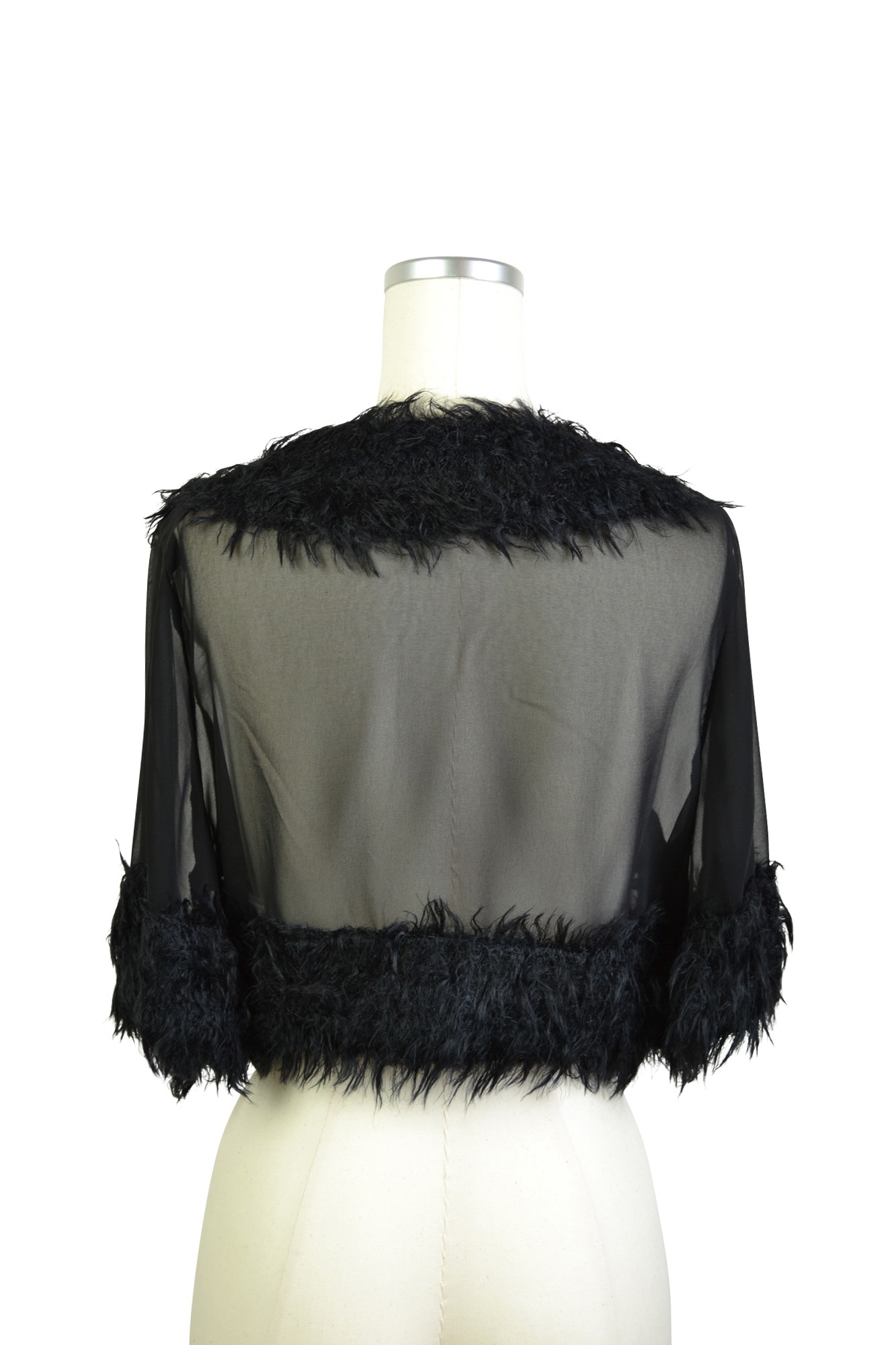 5分そでシースルーブラックボレロ