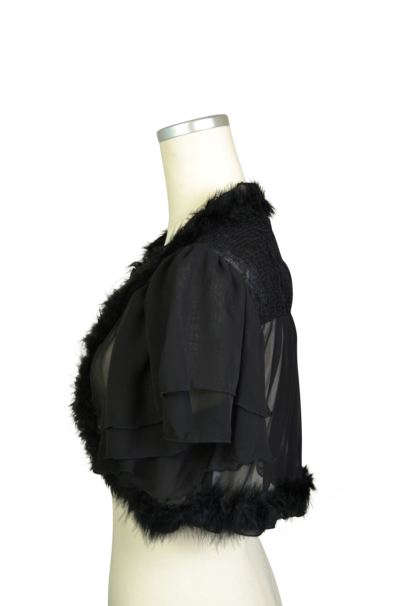 フレアブラックファー付きボレロ