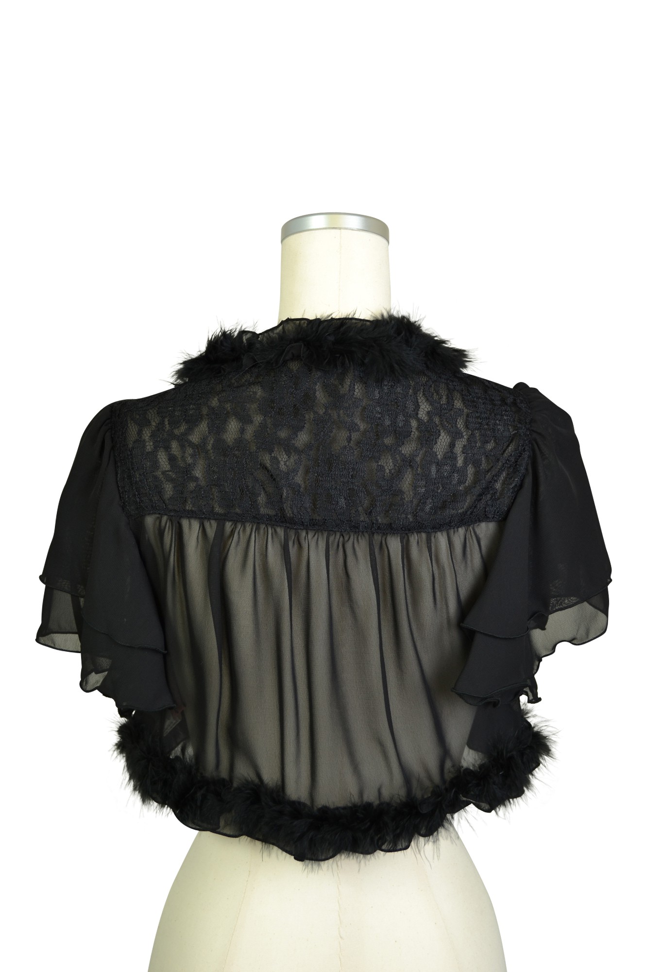 フレアブラックファー付きボレロ