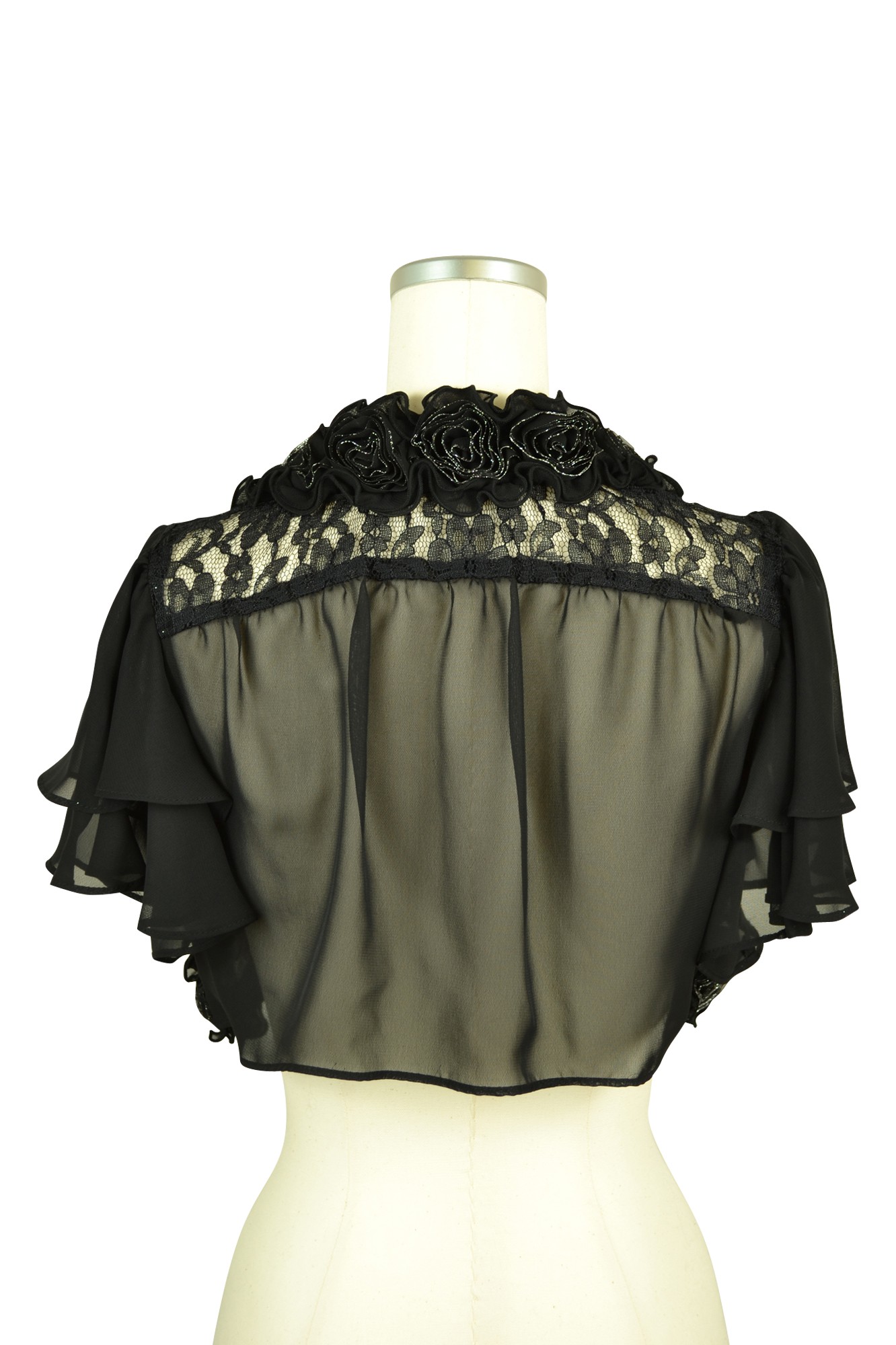 ローズフレアブラックボレロ