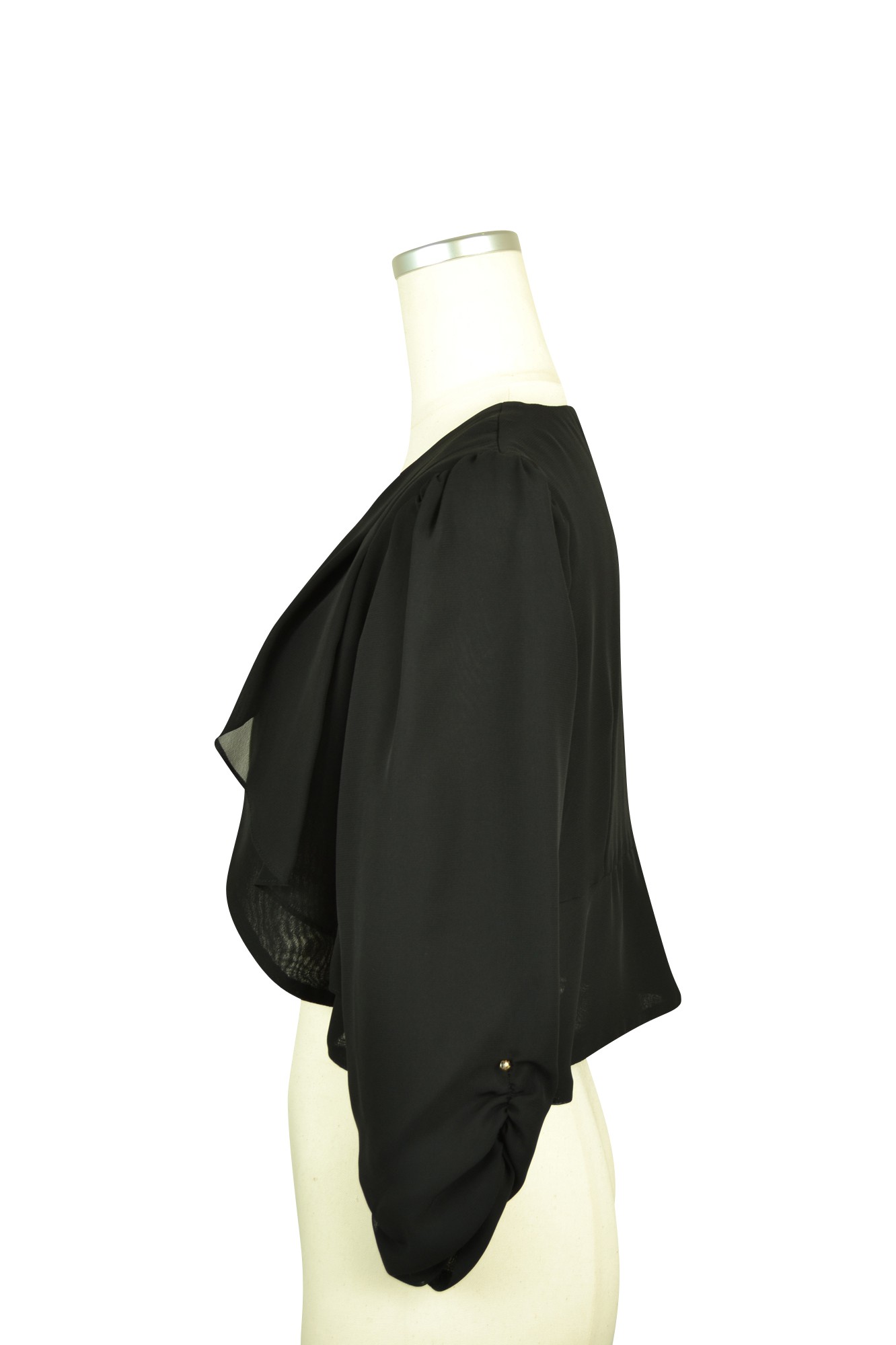 ブラック薄手7分袖ボレロ