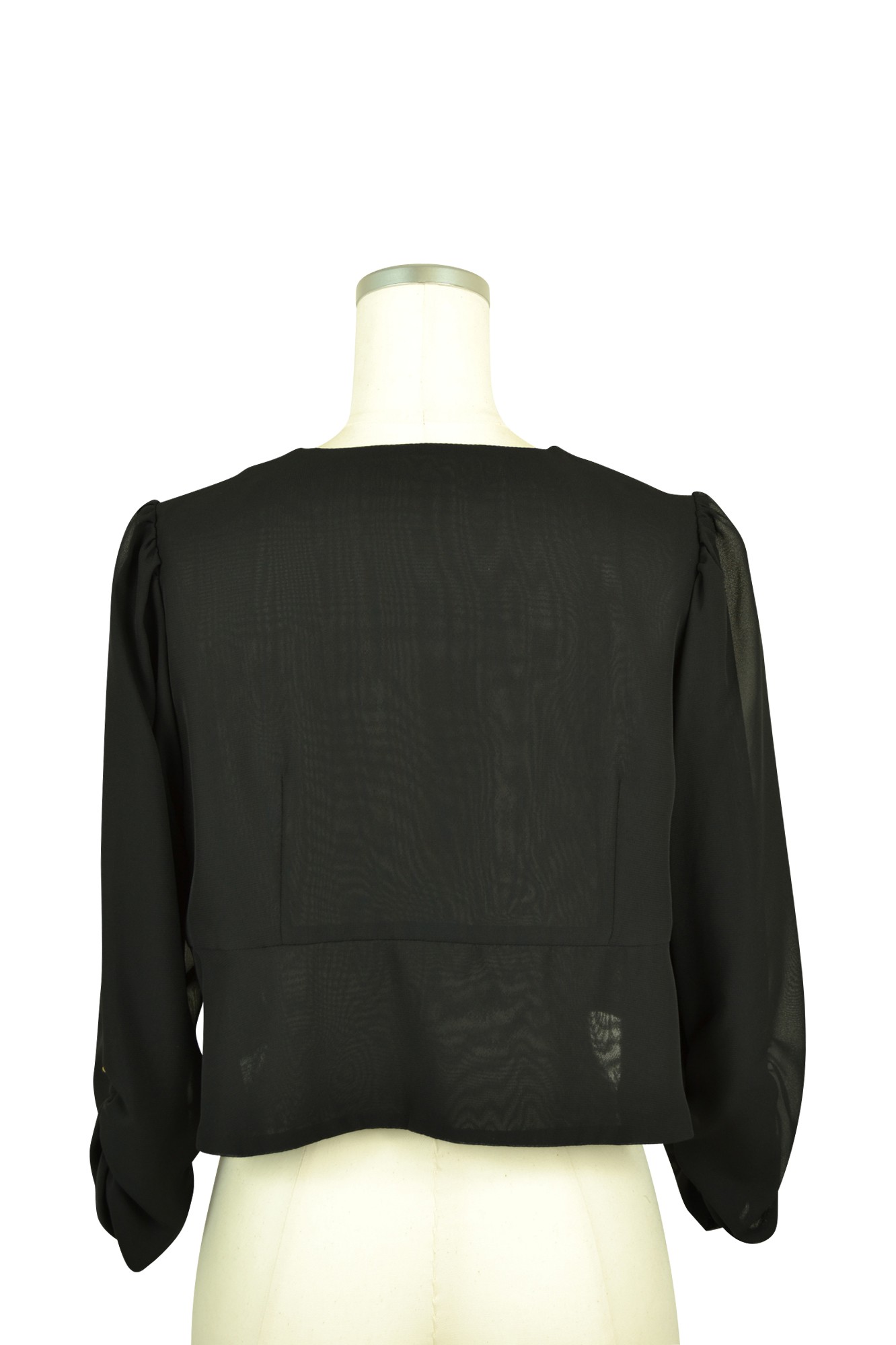 ブラック薄手7分袖ボレロ