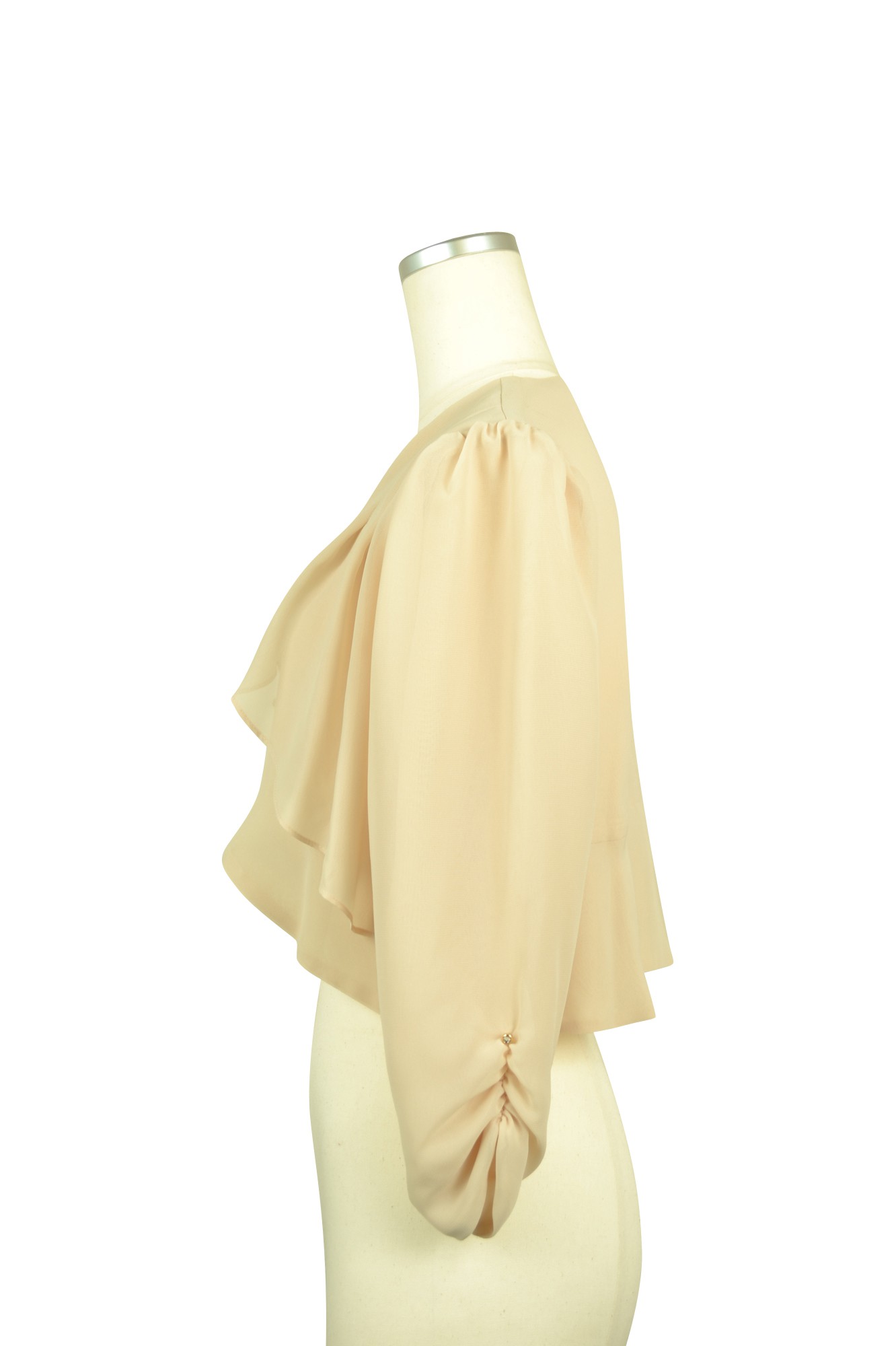 アイボリー薄手7分袖ボレロ