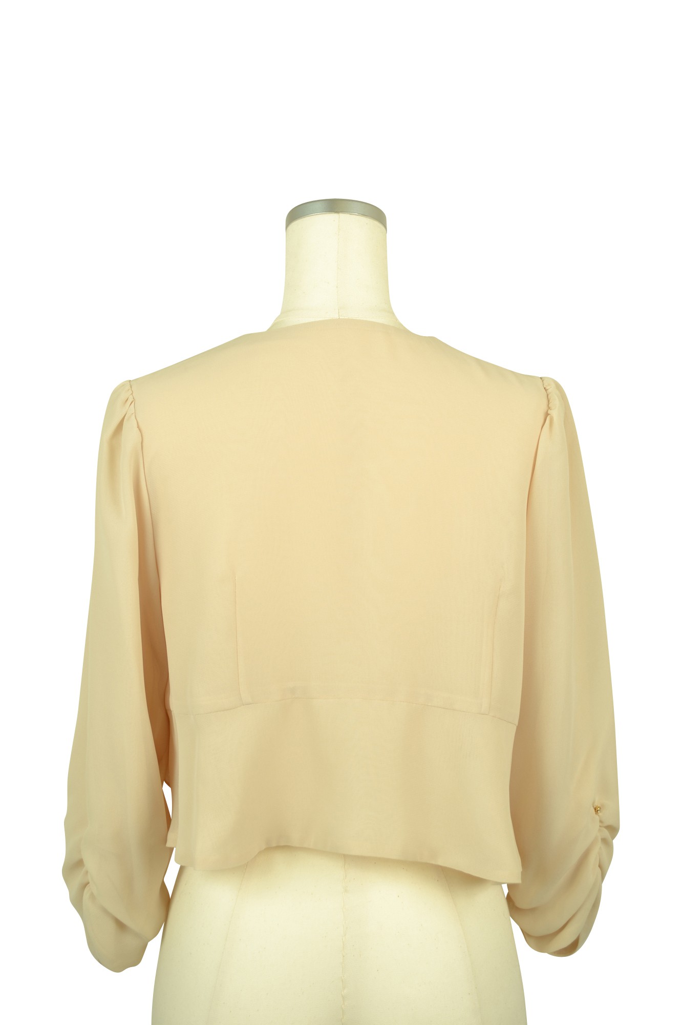 アイボリー薄手7分袖ボレロ