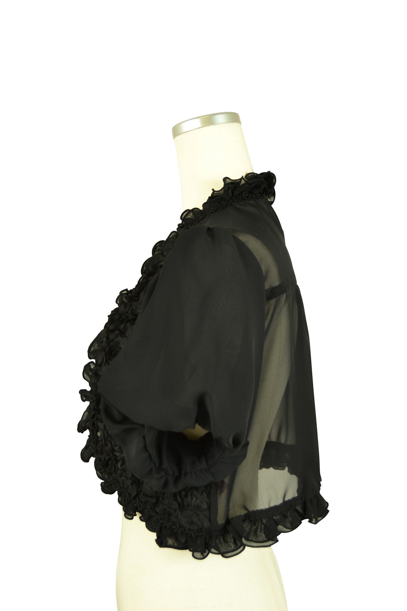 ふんわりパフスリーブブラックボレロ