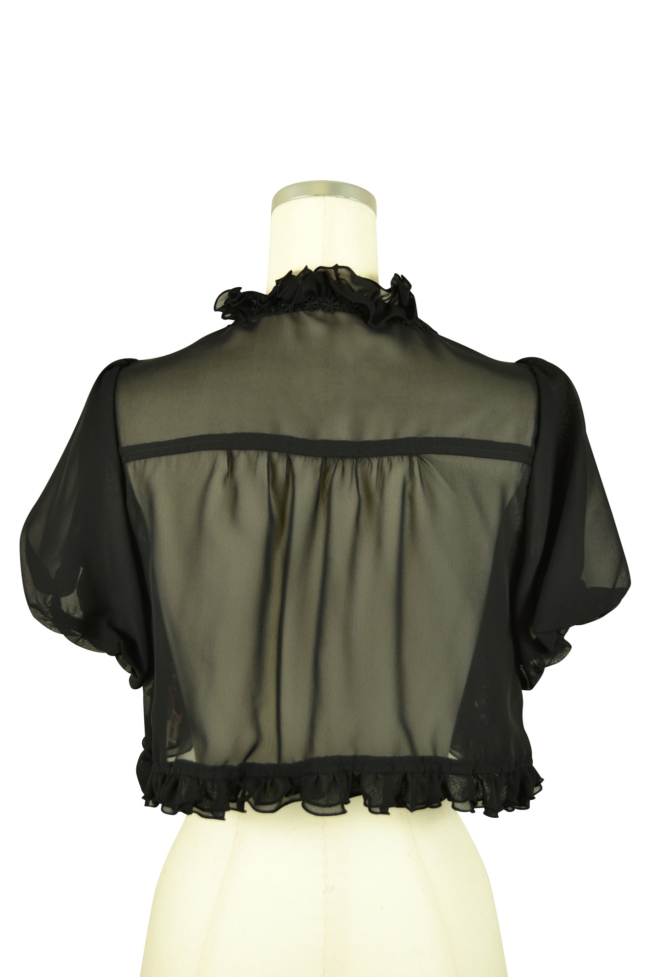 ふんわりパフスリーブブラックボレロ