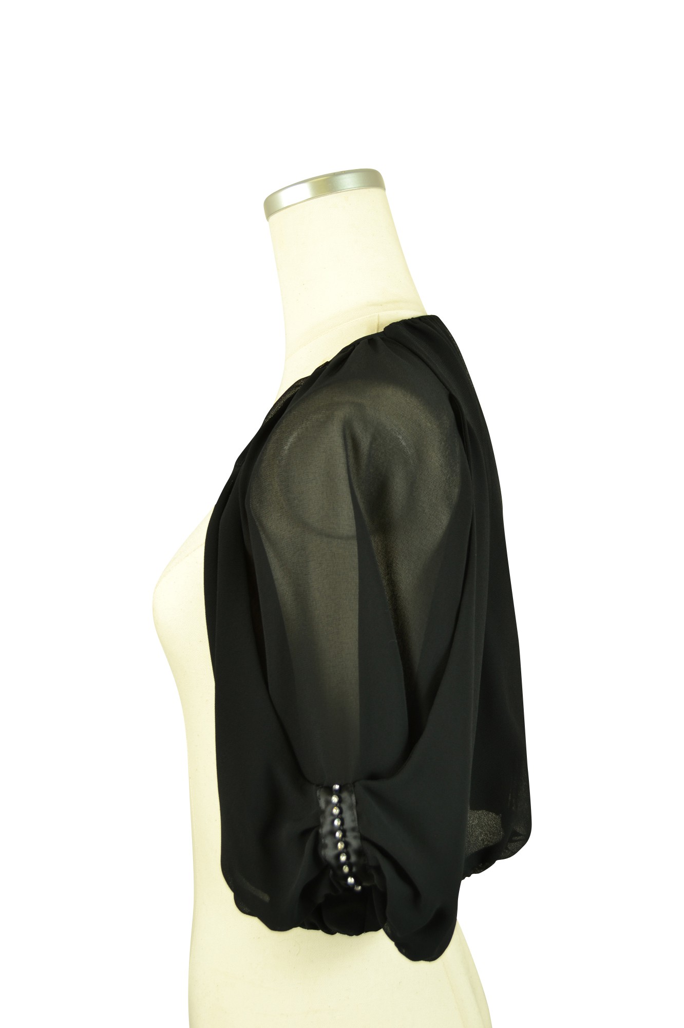 シンプルクリスタル付きブラックボレロ