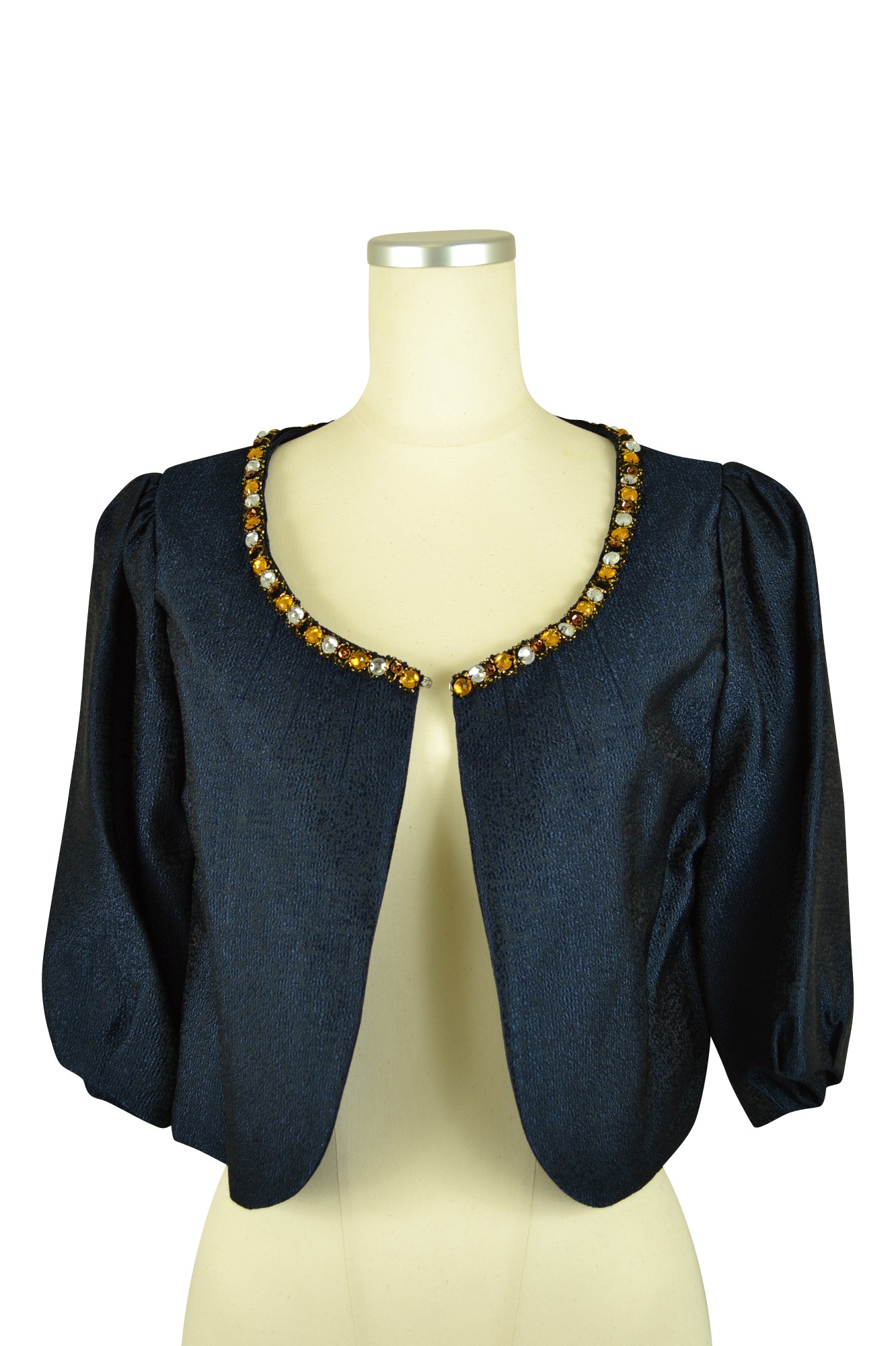 ノーカラービジュ付ジャレロネイビー