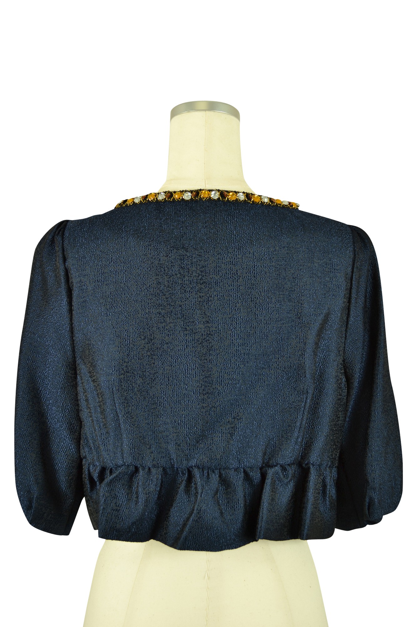 ノーカラービジュ付ジャレロネイビー