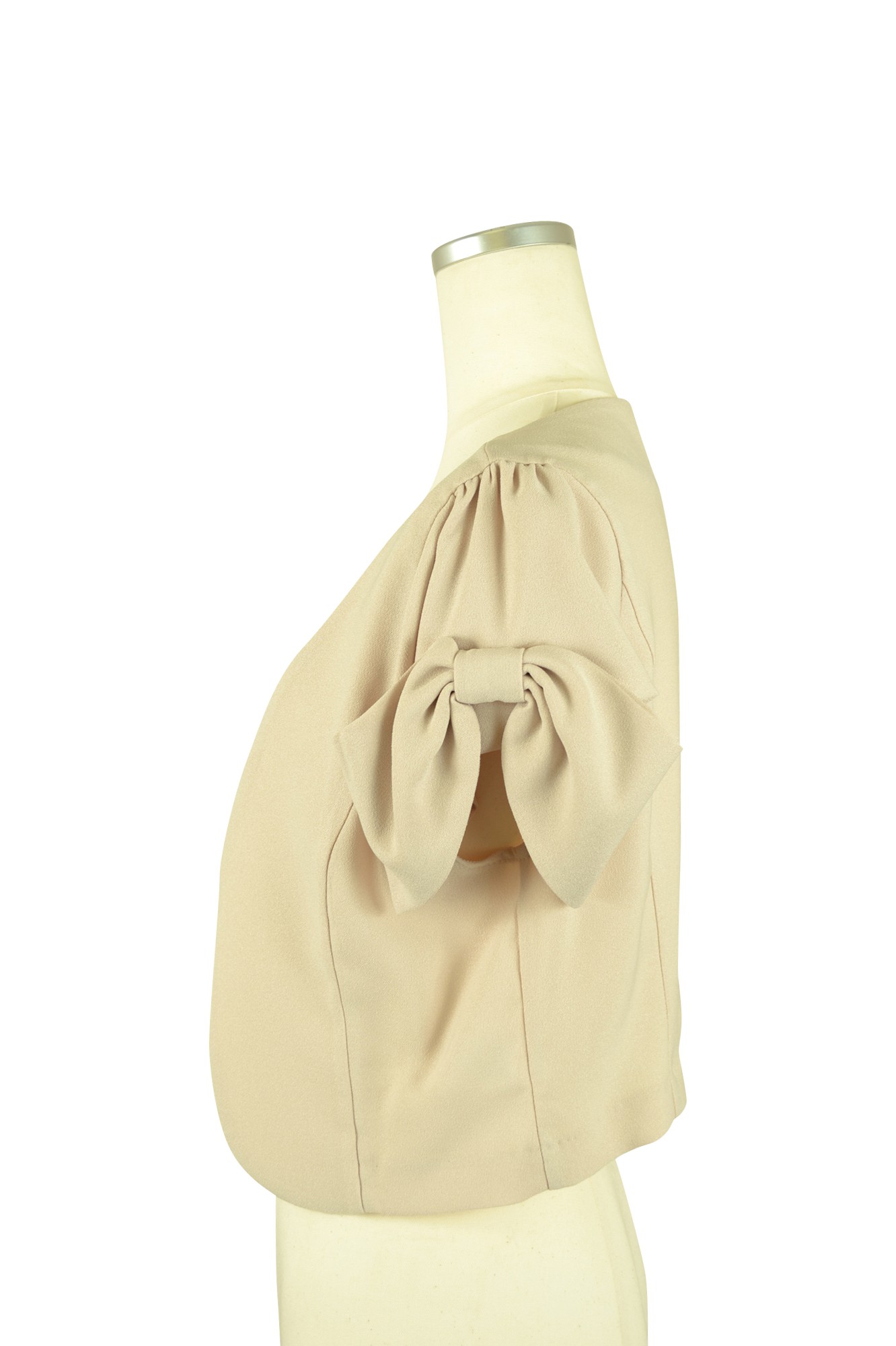 上品リボンベージュボレロ