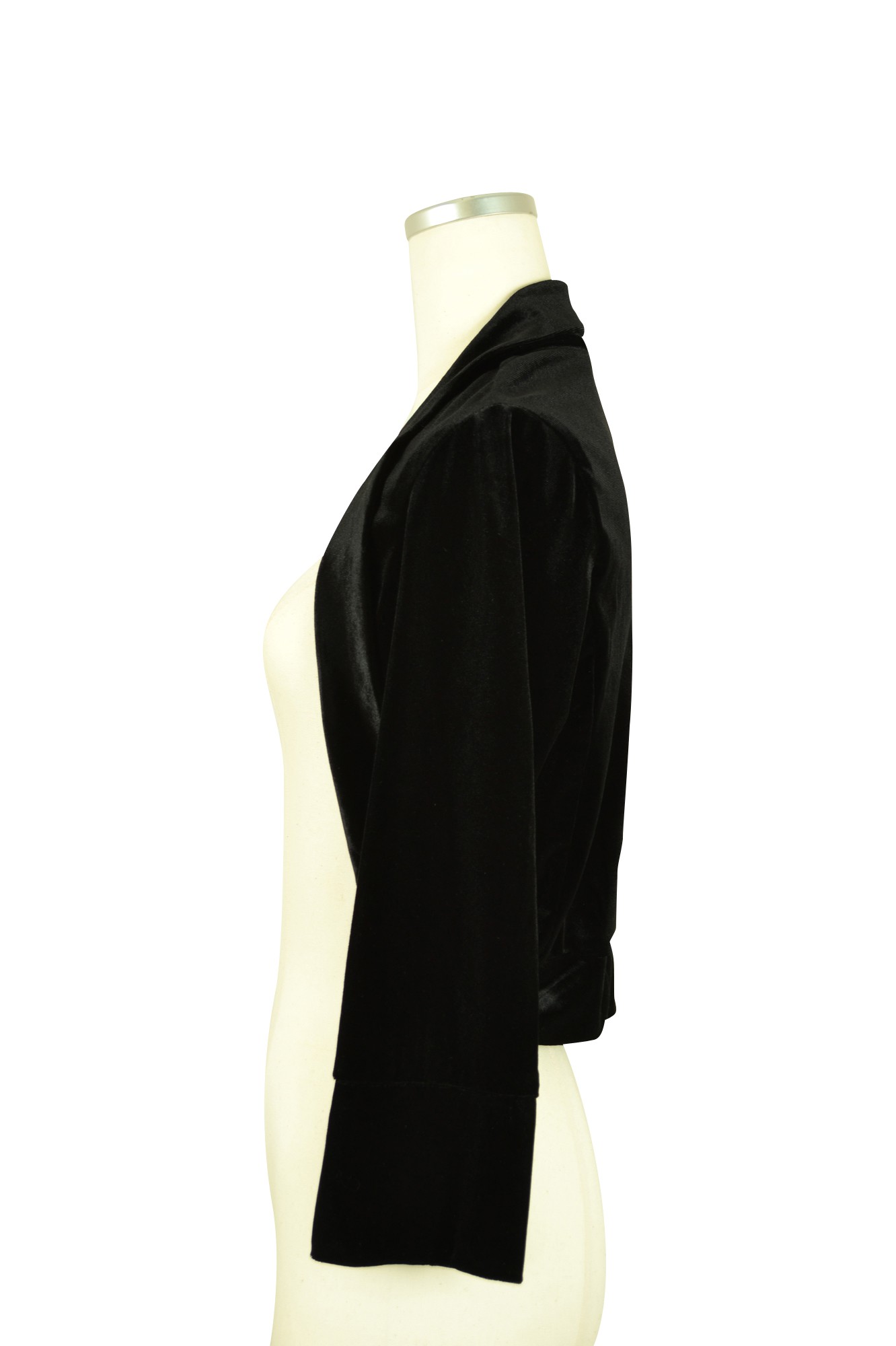 7分袖ブラックベロアボレロ