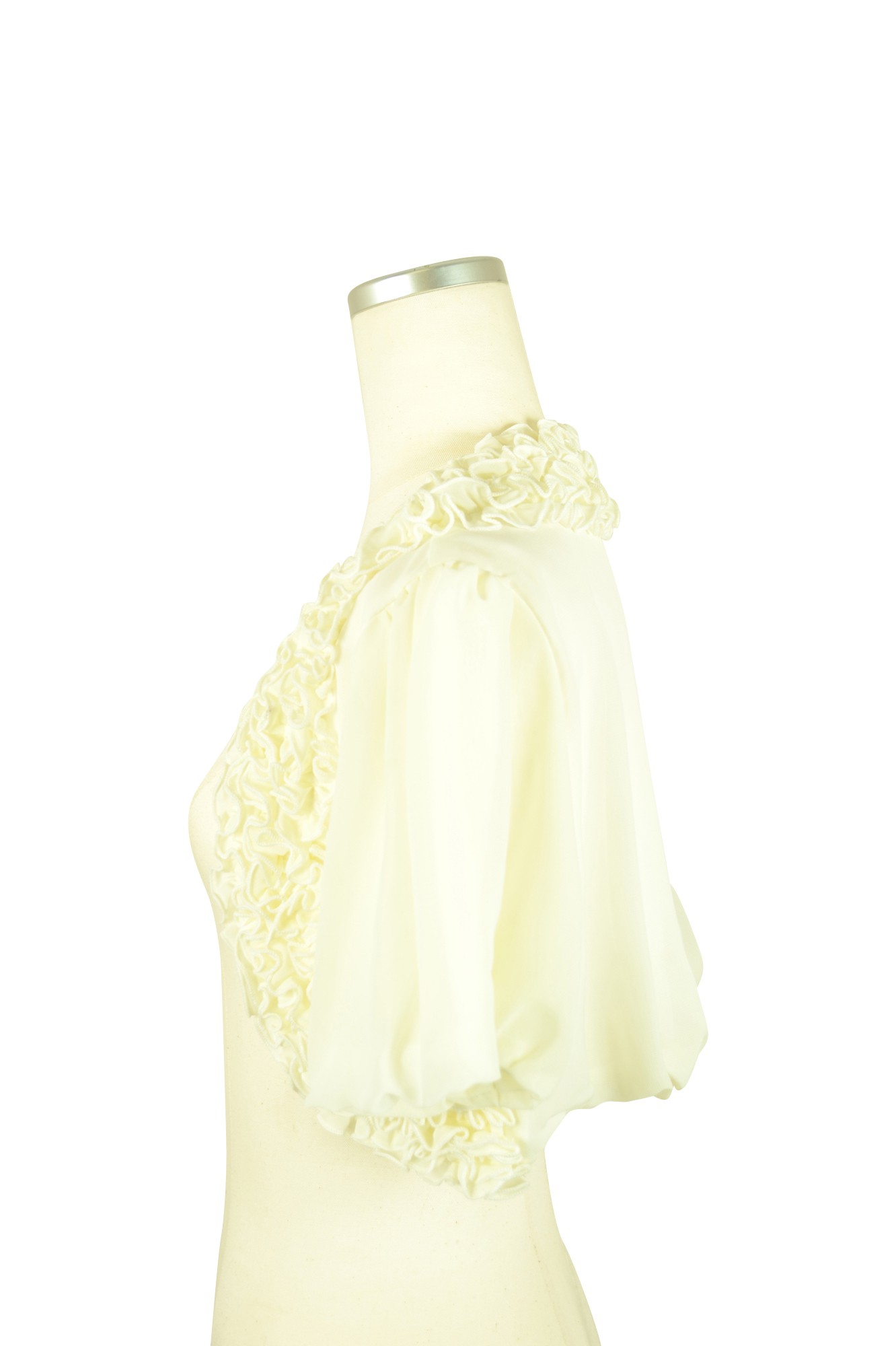 バルーン袖アイボリーフリルボレロ