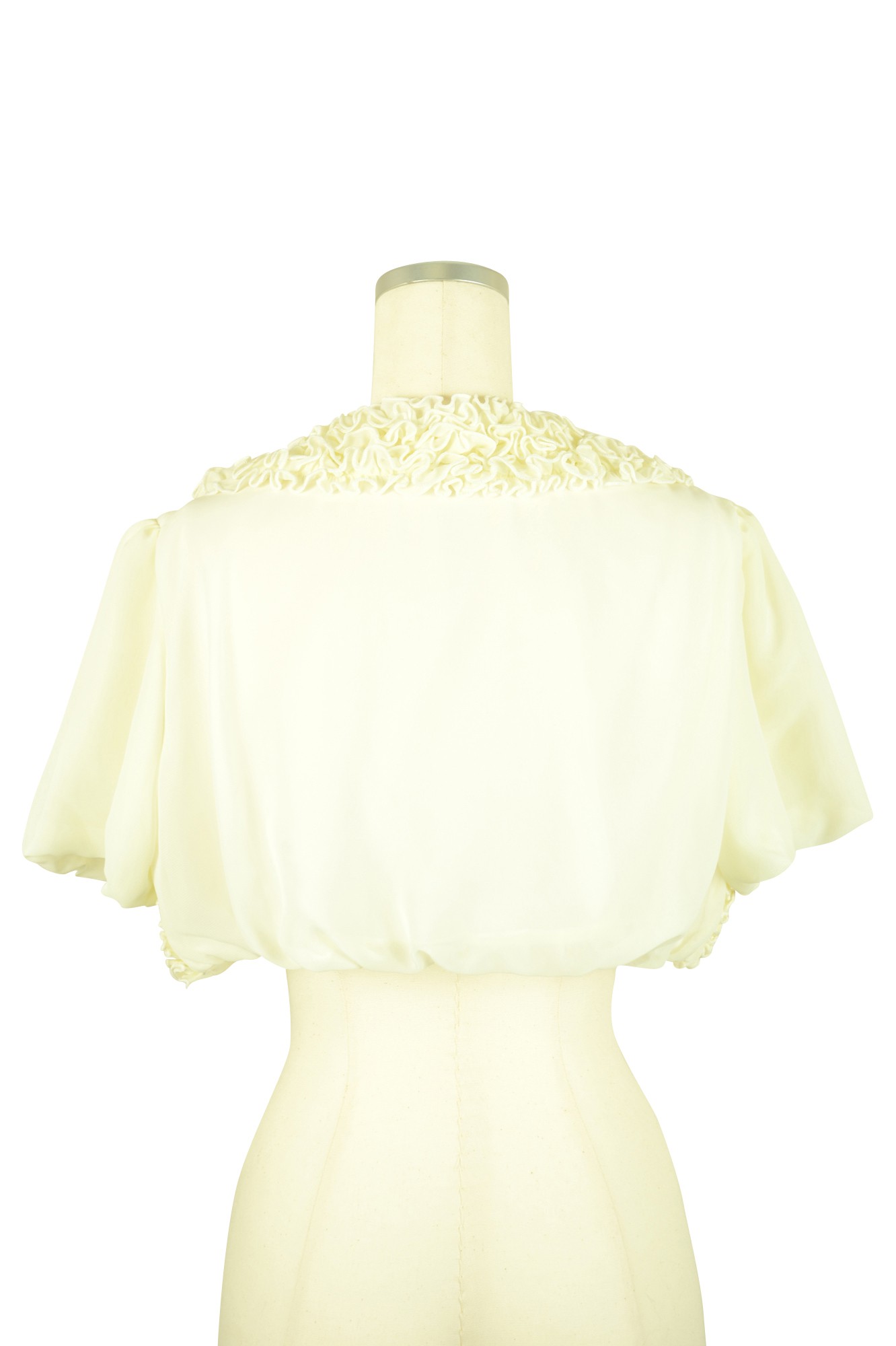 バルーン袖アイボリーフリルボレロ