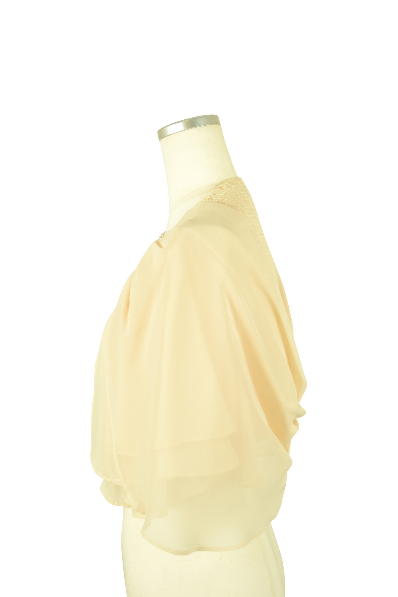 ラッフル袖パールアイボリーボレロ