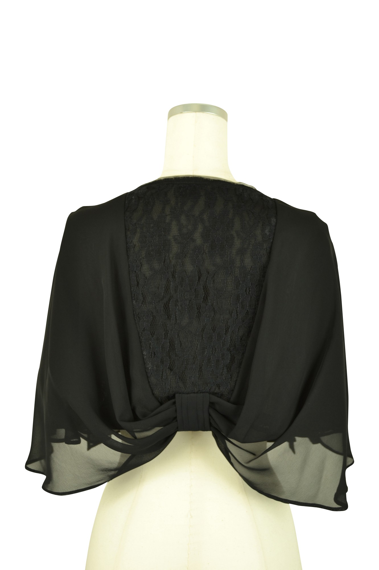 ラッフル袖パールブラックボレロ