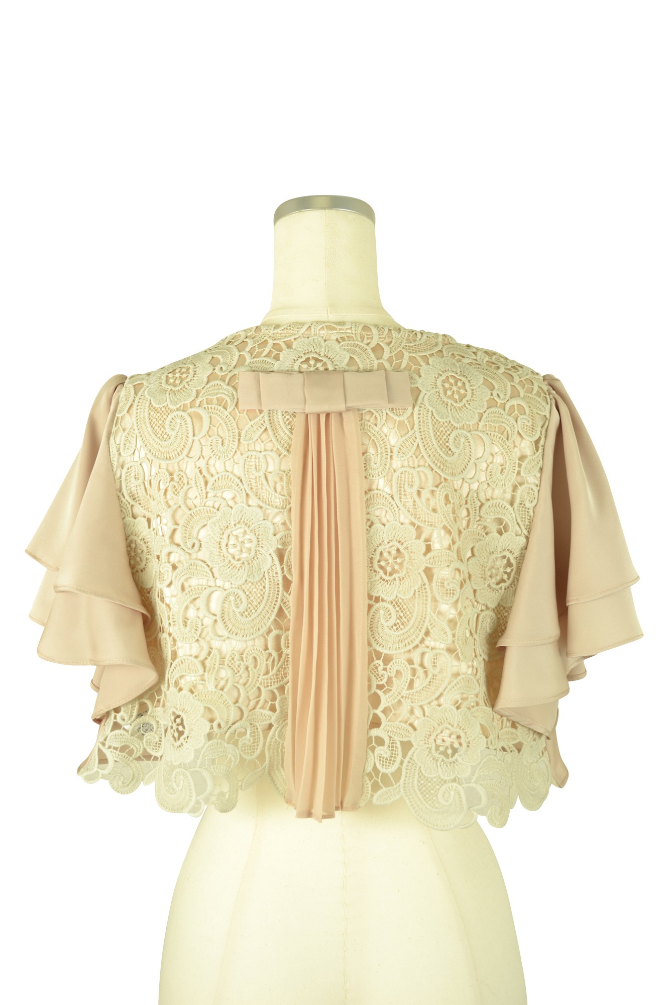 バックデザインベージュボレロ