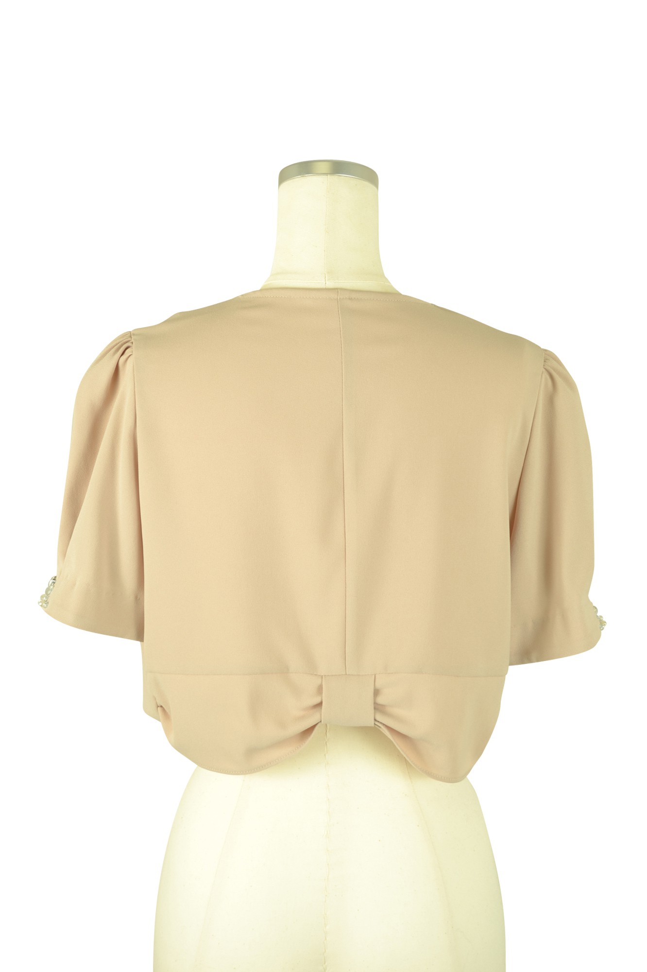 上品ジョーゼットベージュボレロ