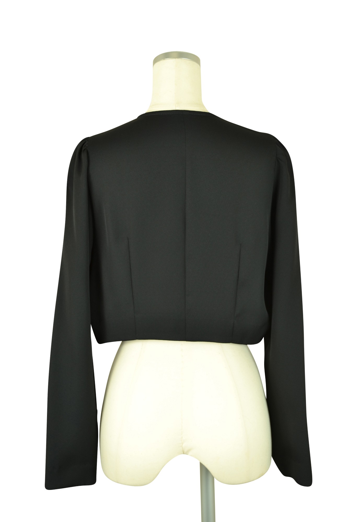 薄手ロングスリーブブラックボレロ