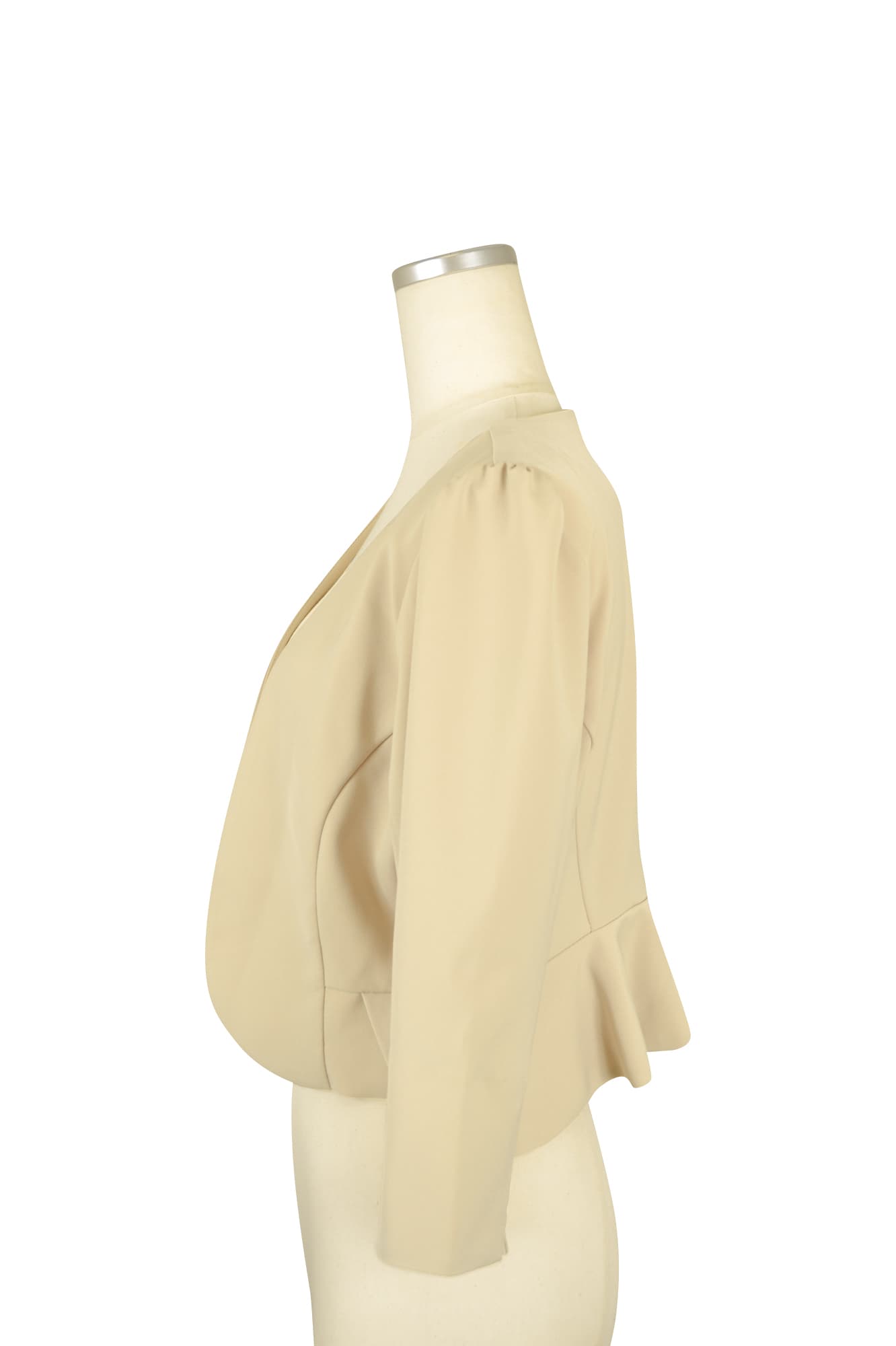 シンプル7分袖ベージュジャケット