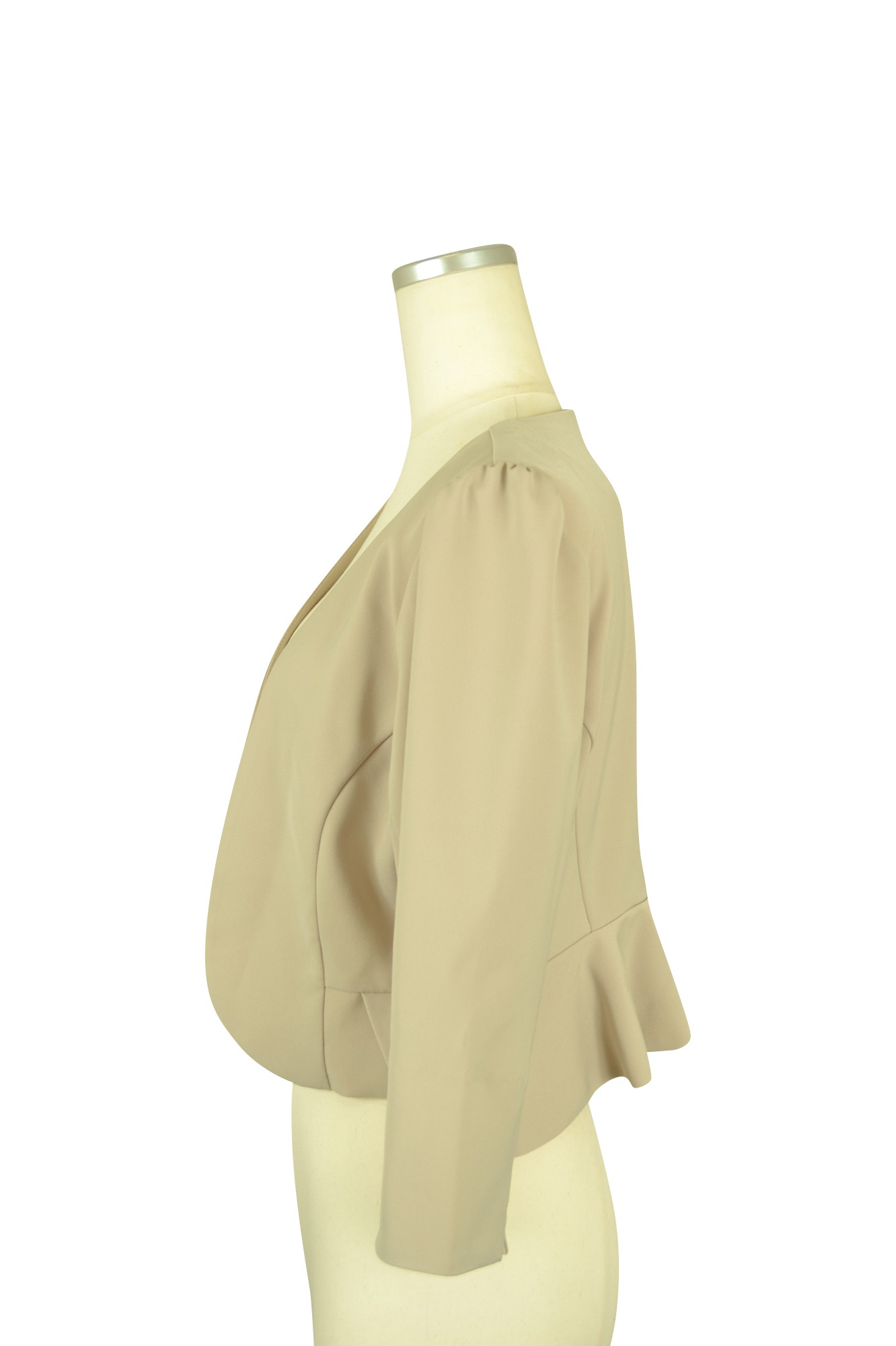 シンプル7分袖ベージュジャケット