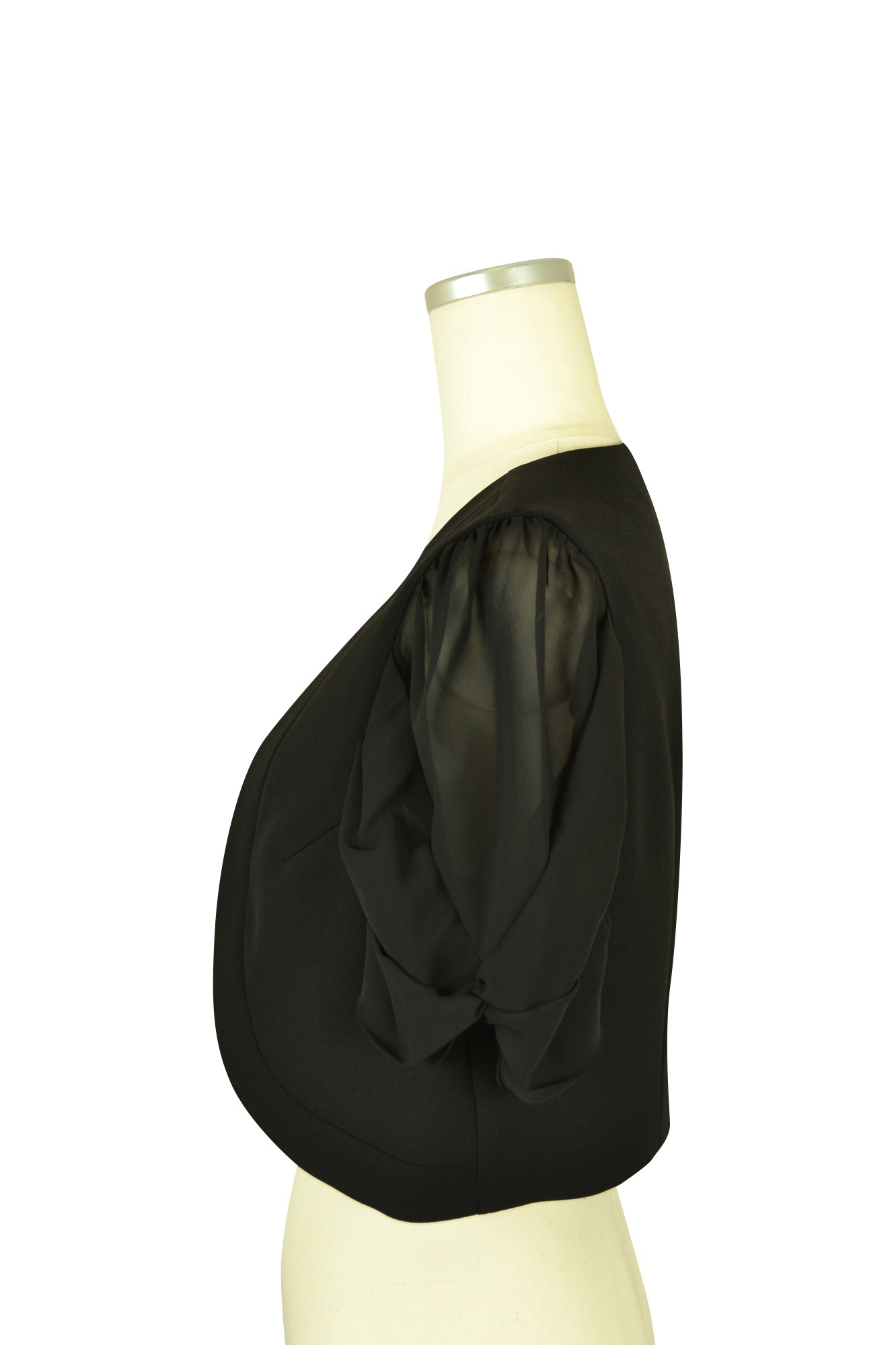 異素材MIXブラックボレロ