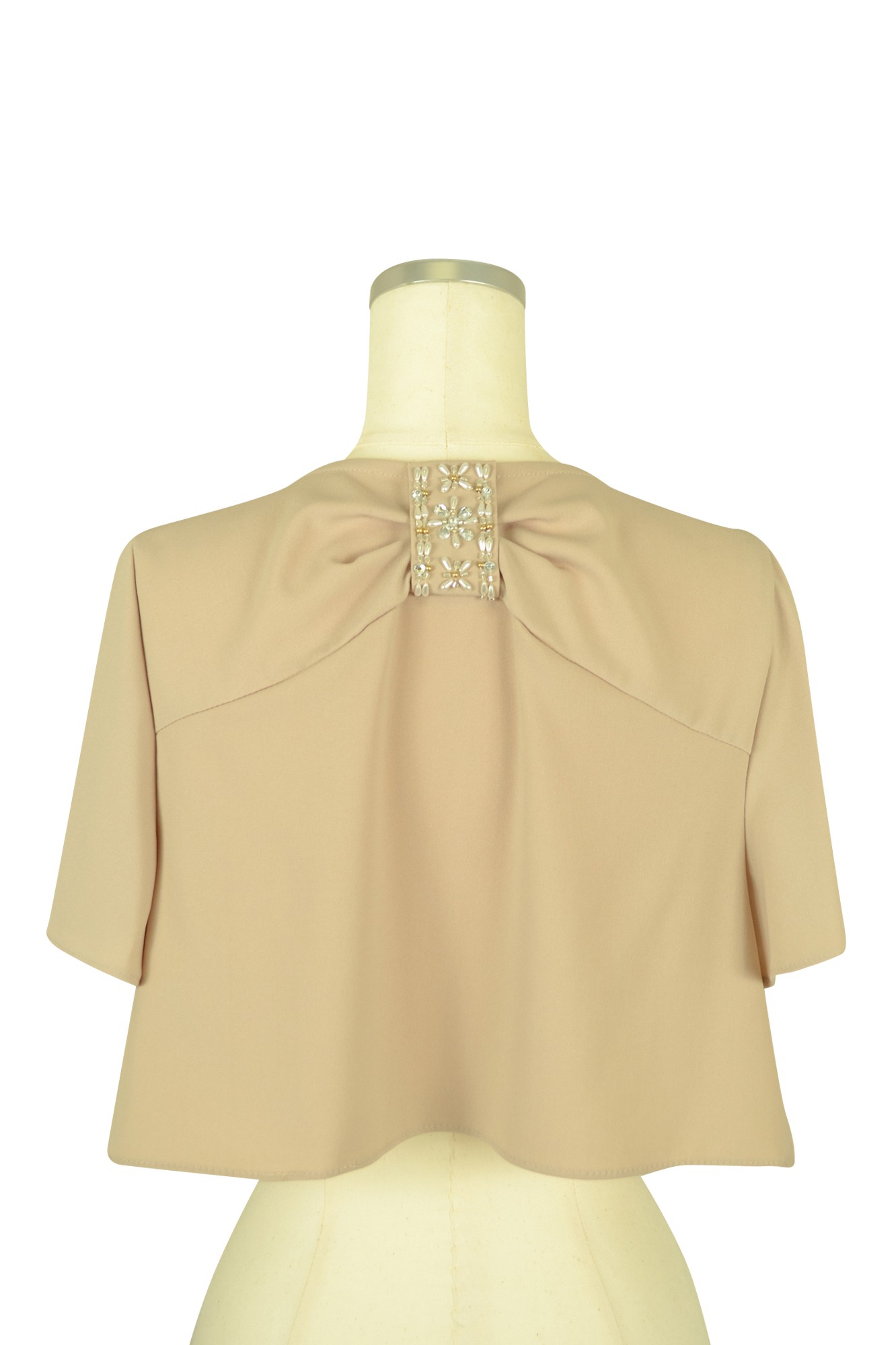 ジョーゼットベージュバックリボンボレロ