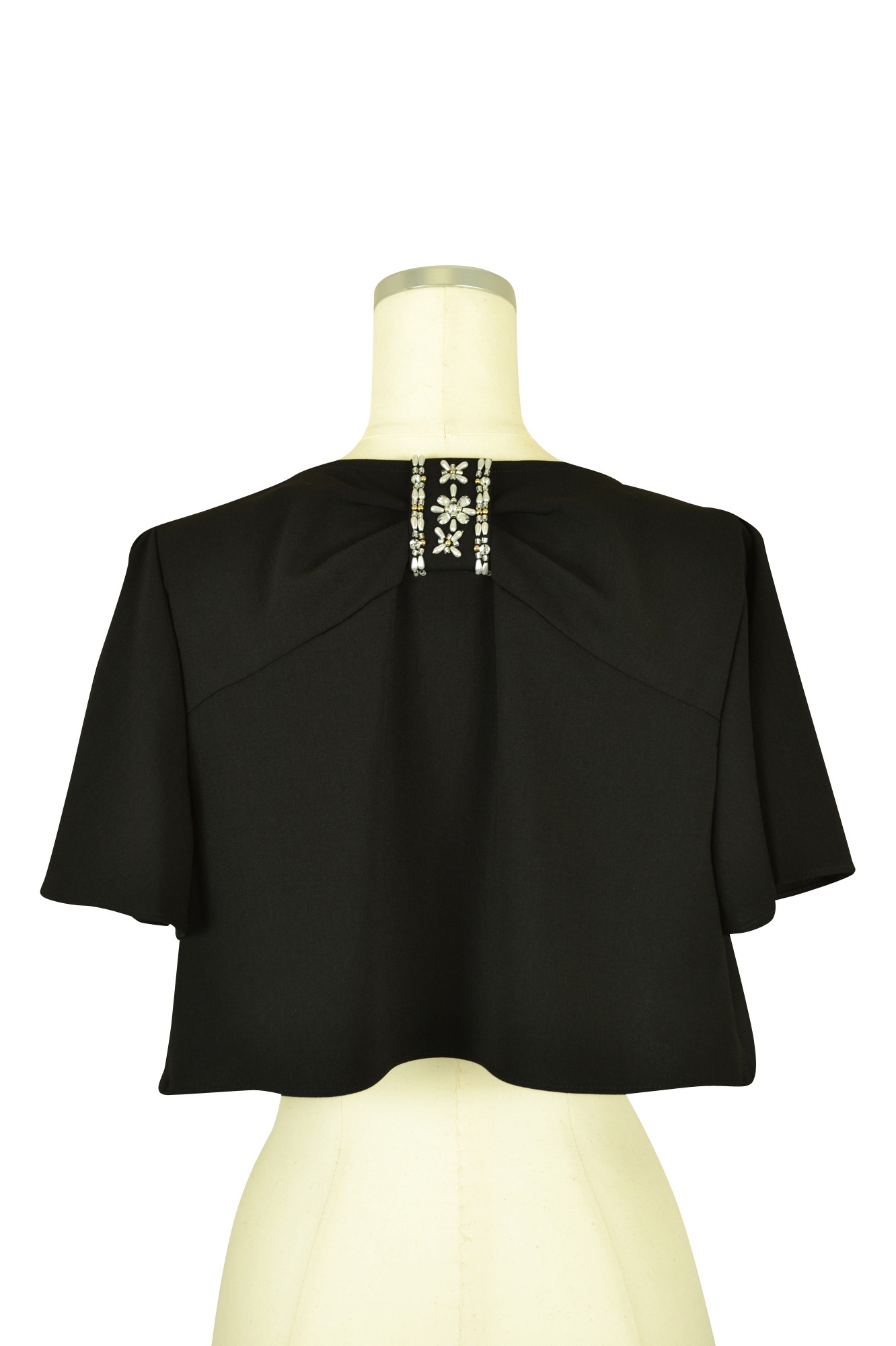 ジョーゼットブラックバックリボンボレロ