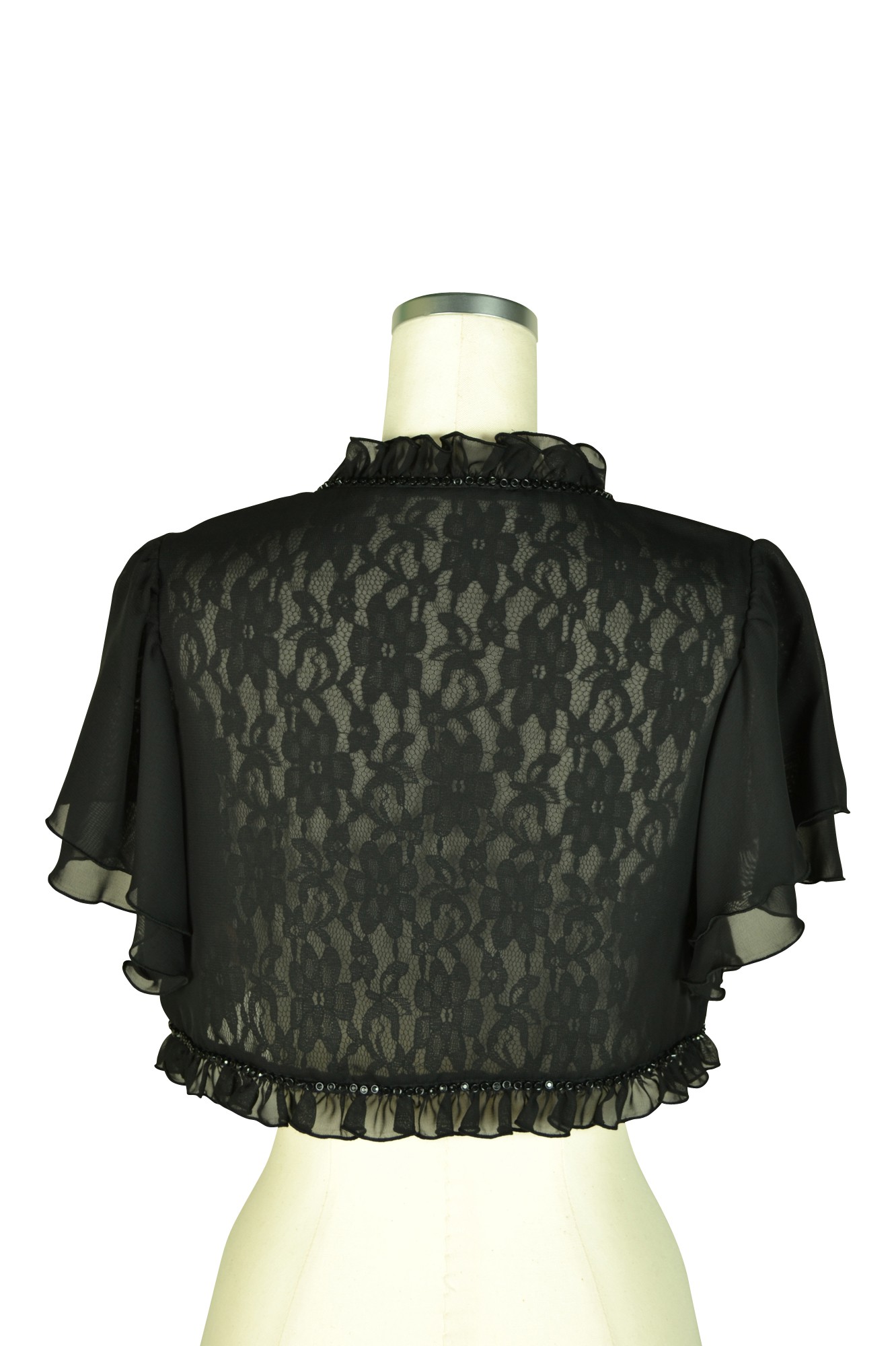 フレア袖ブラッククリスタルボレロ