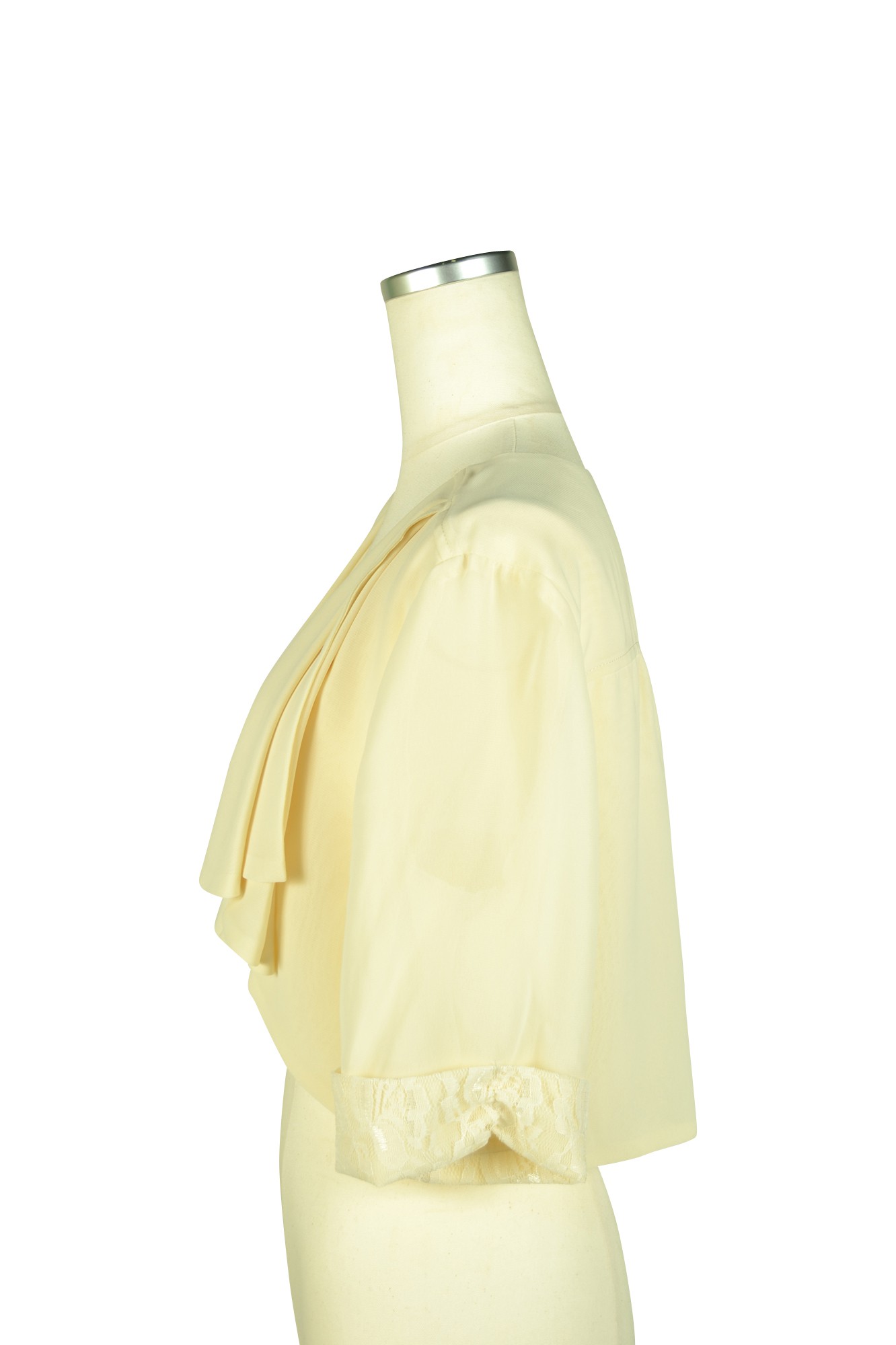 5分袖上品レースアイボリーボレロ