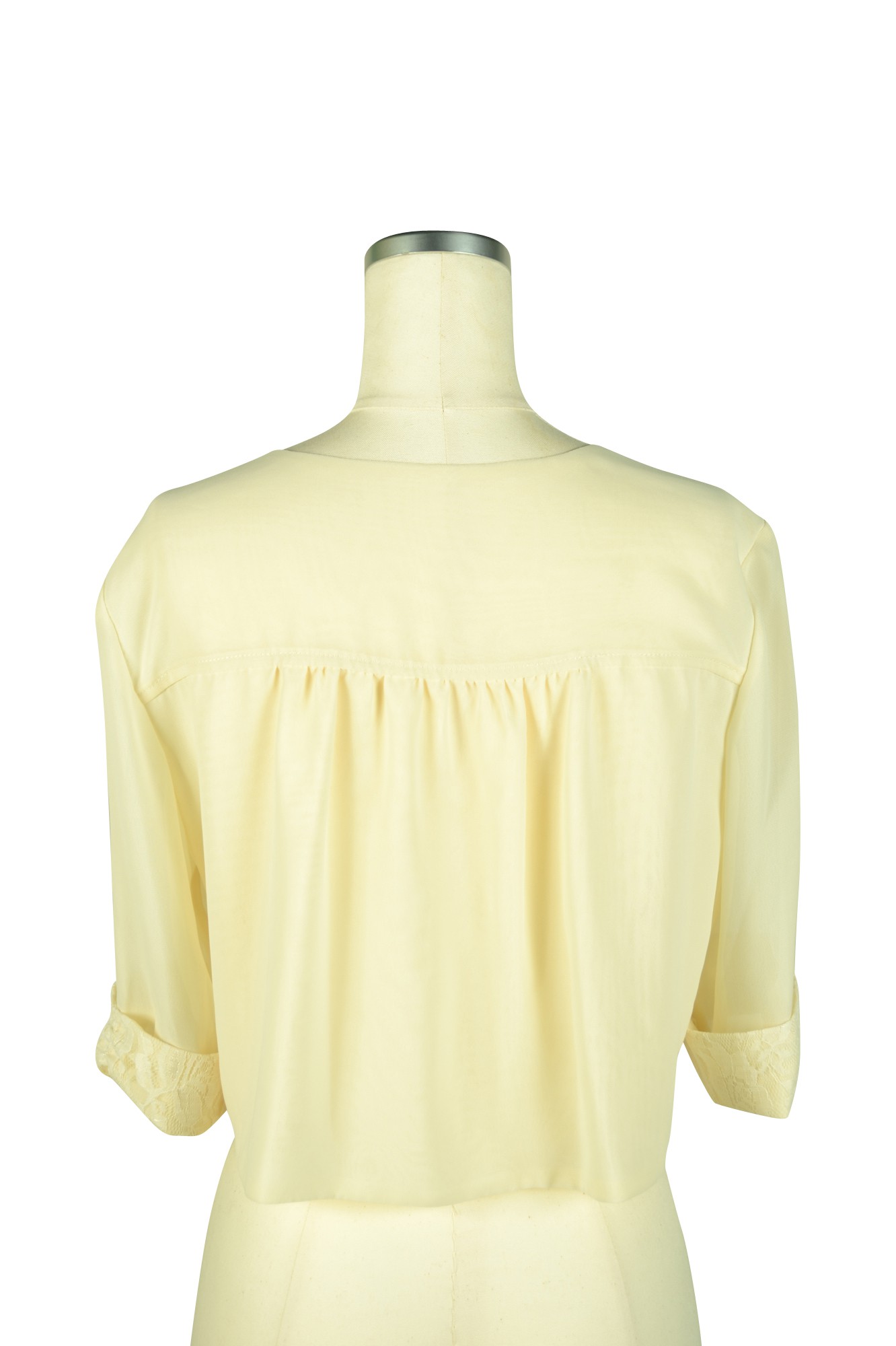 5分袖上品レースアイボリーボレロ