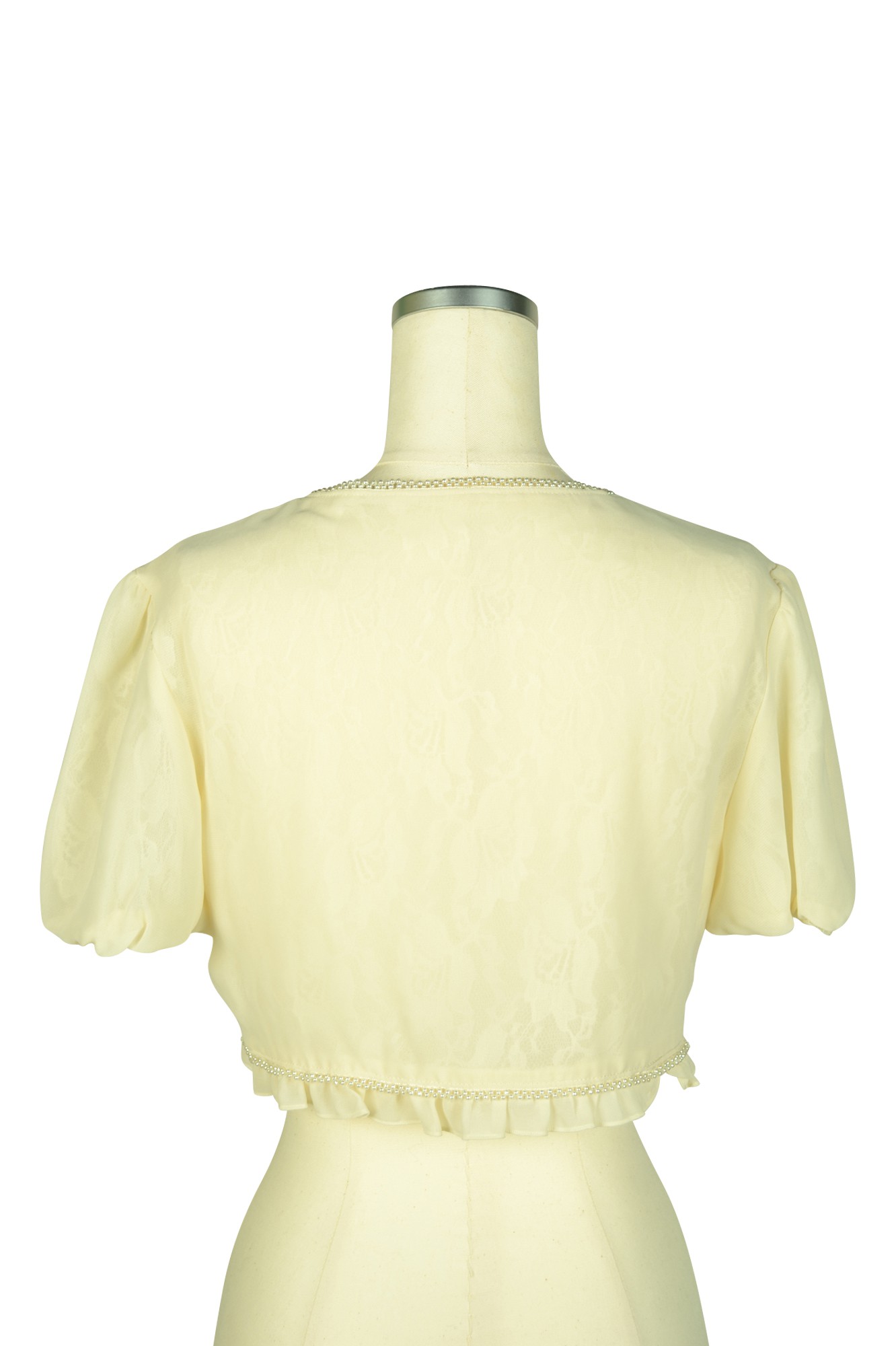 パフスリーブパールアイボリーボレロ