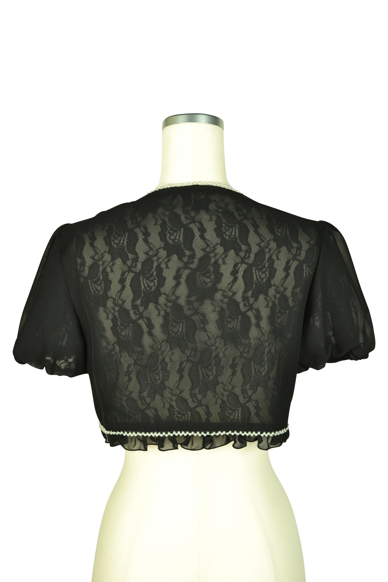 パフスリーブパールブラックボレロ