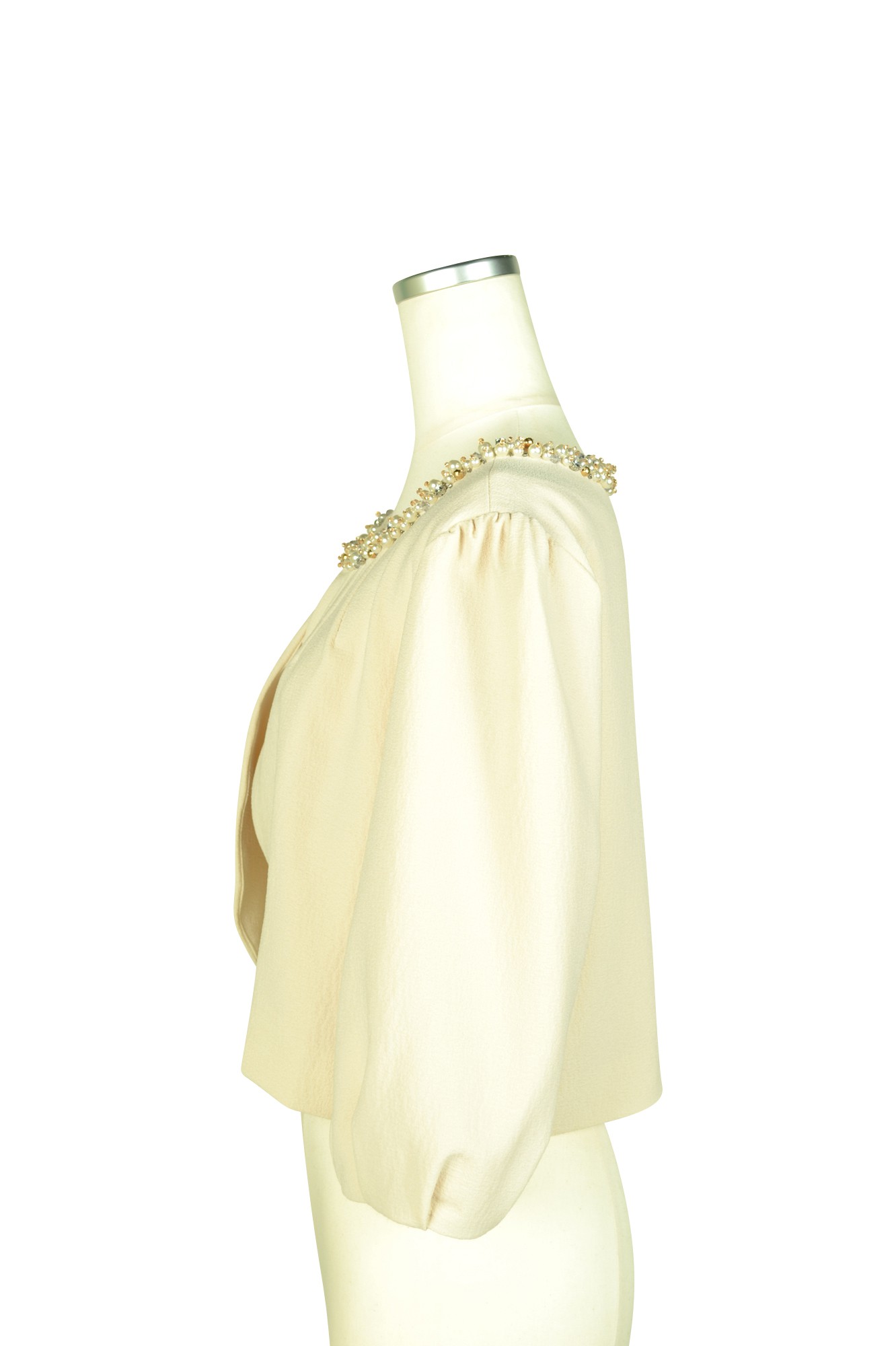 首元ビジュノーカラーシャンパンジャケット