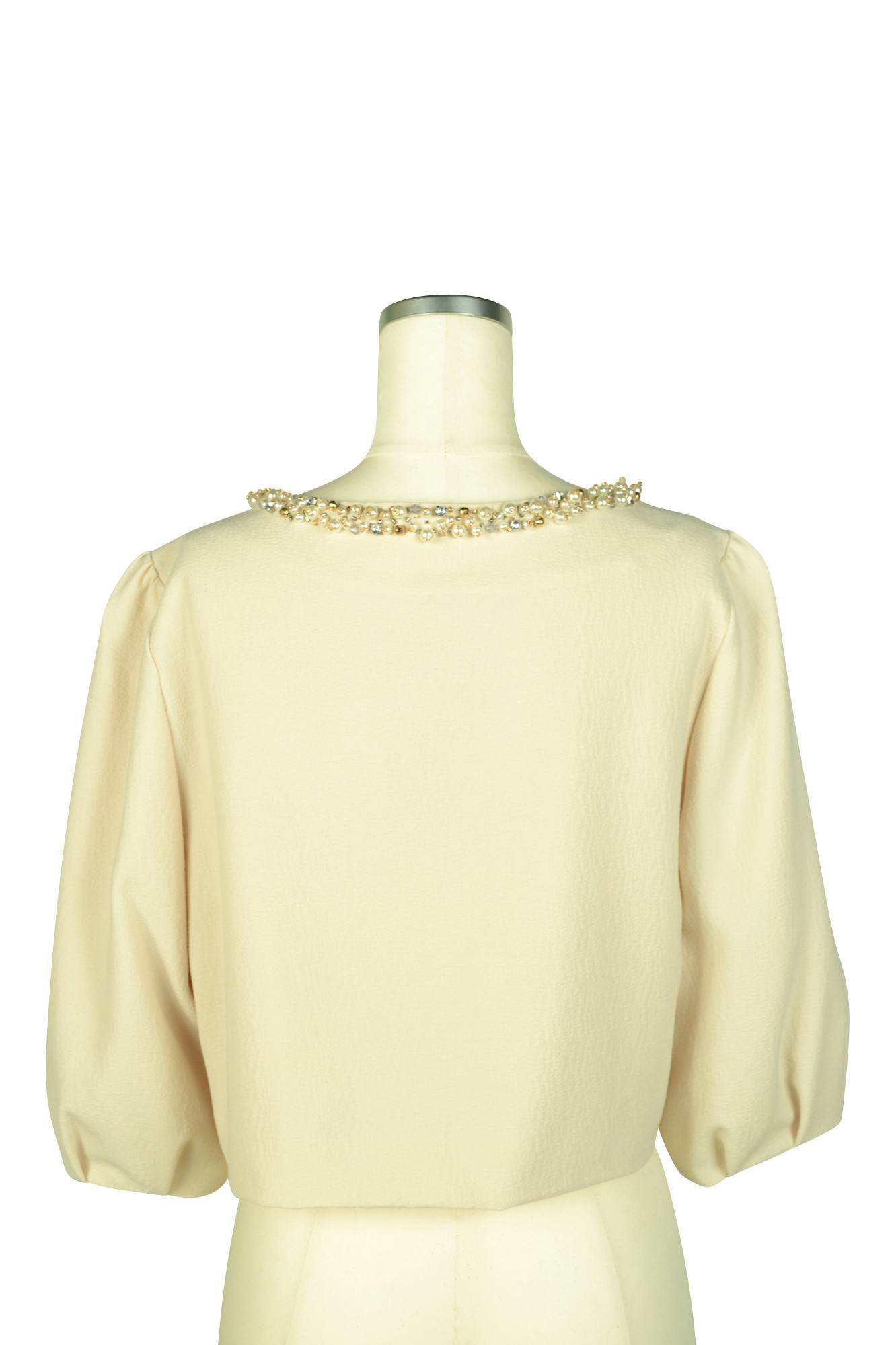 首元ビジュノーカラーシャンパンジャケット