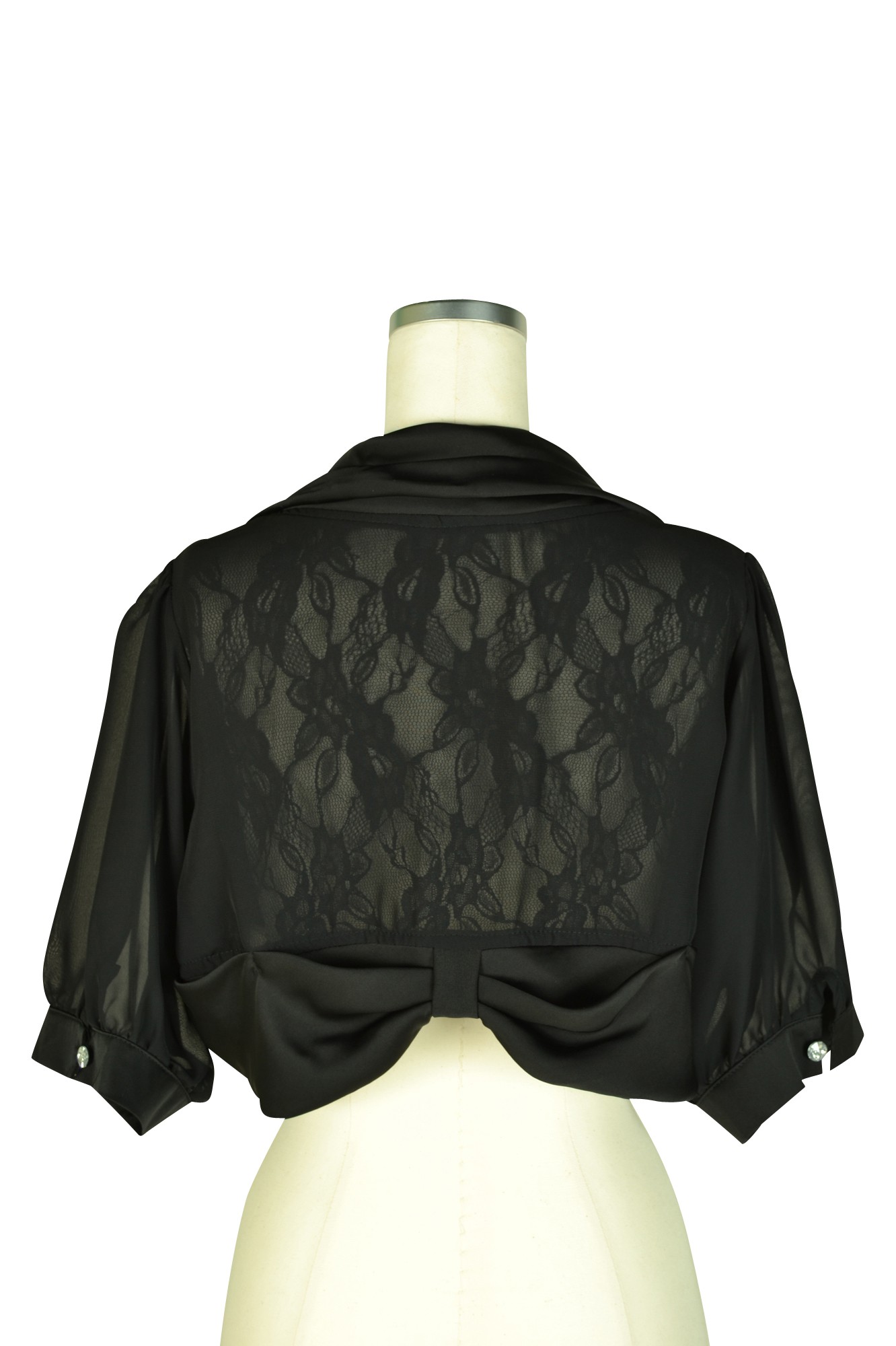 ショールカラー風ブラックボレロ