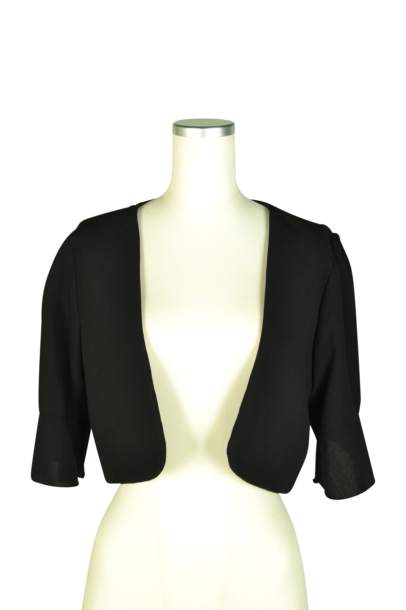 2way襟付き5分袖ブラックボレロ