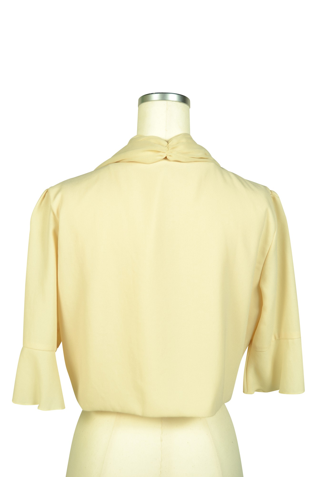 2way襟付き5分袖アイボリーボレロ