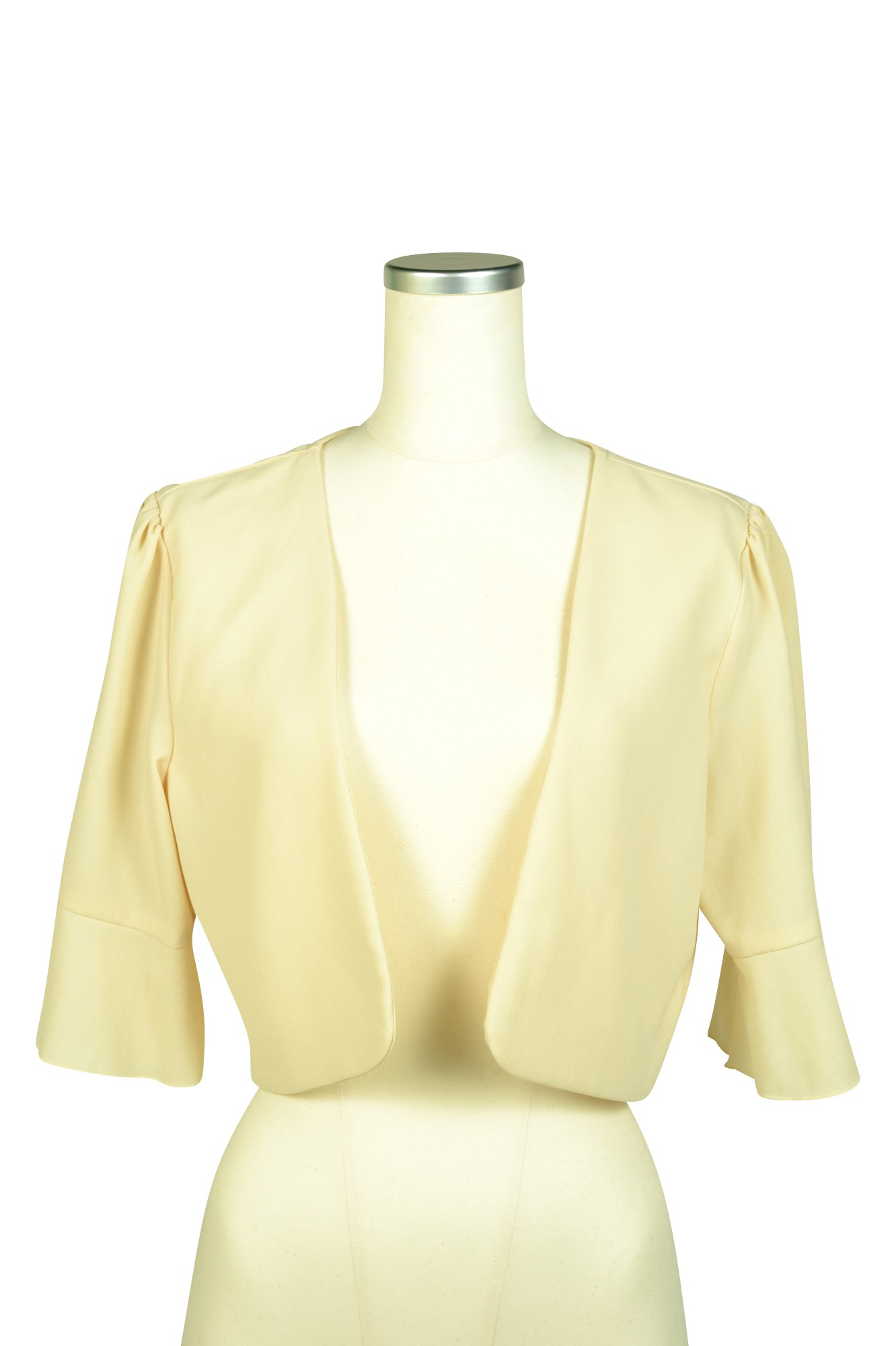 2way襟付き5分袖アイボリーボレロ