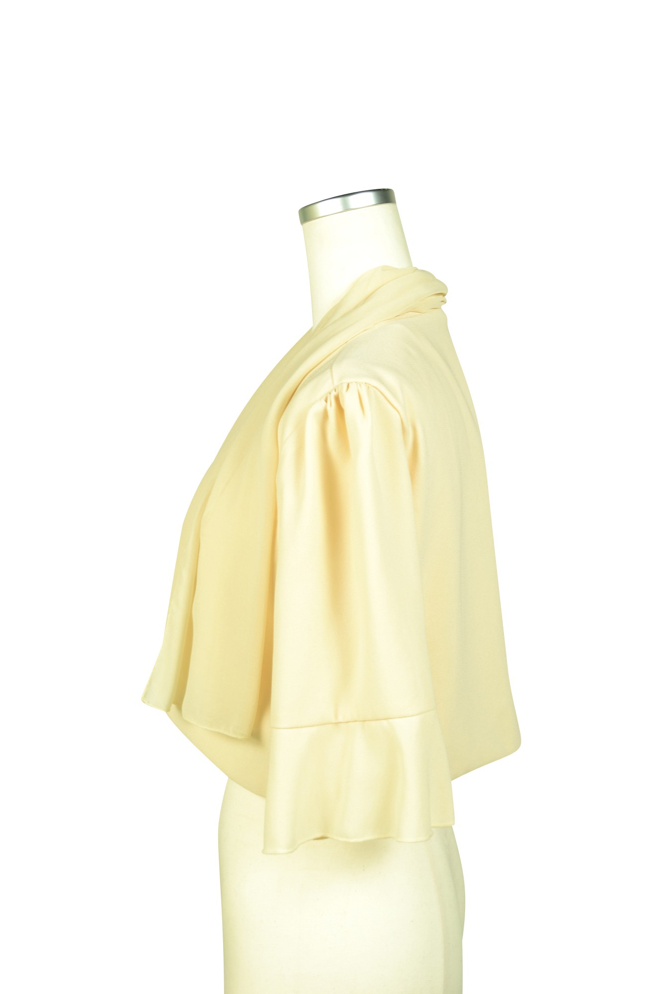 2way襟付き5分袖アイボリーボレロ